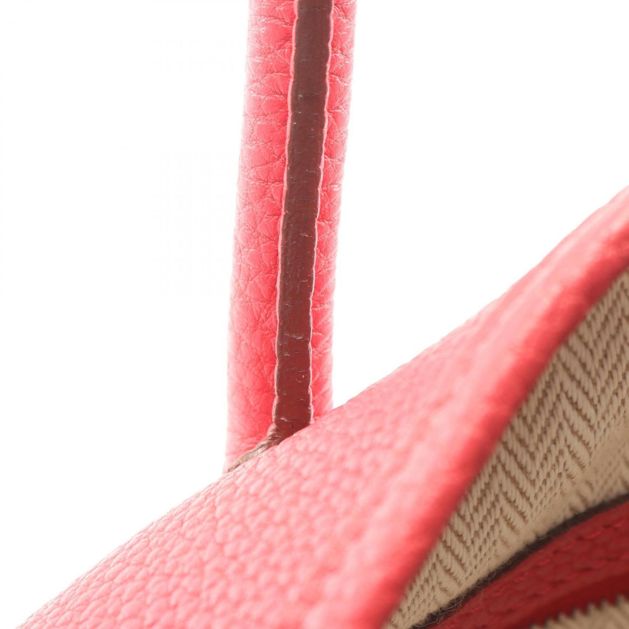 Hermes Pink Leather Handbag Tote Bag (Pre-Owned)