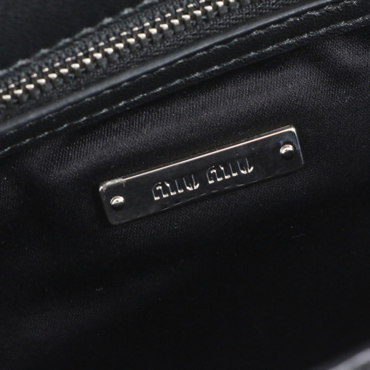 Miu Miu Black Leather Nylon Shoulder Bag Tote Bag (Pre-Owned)