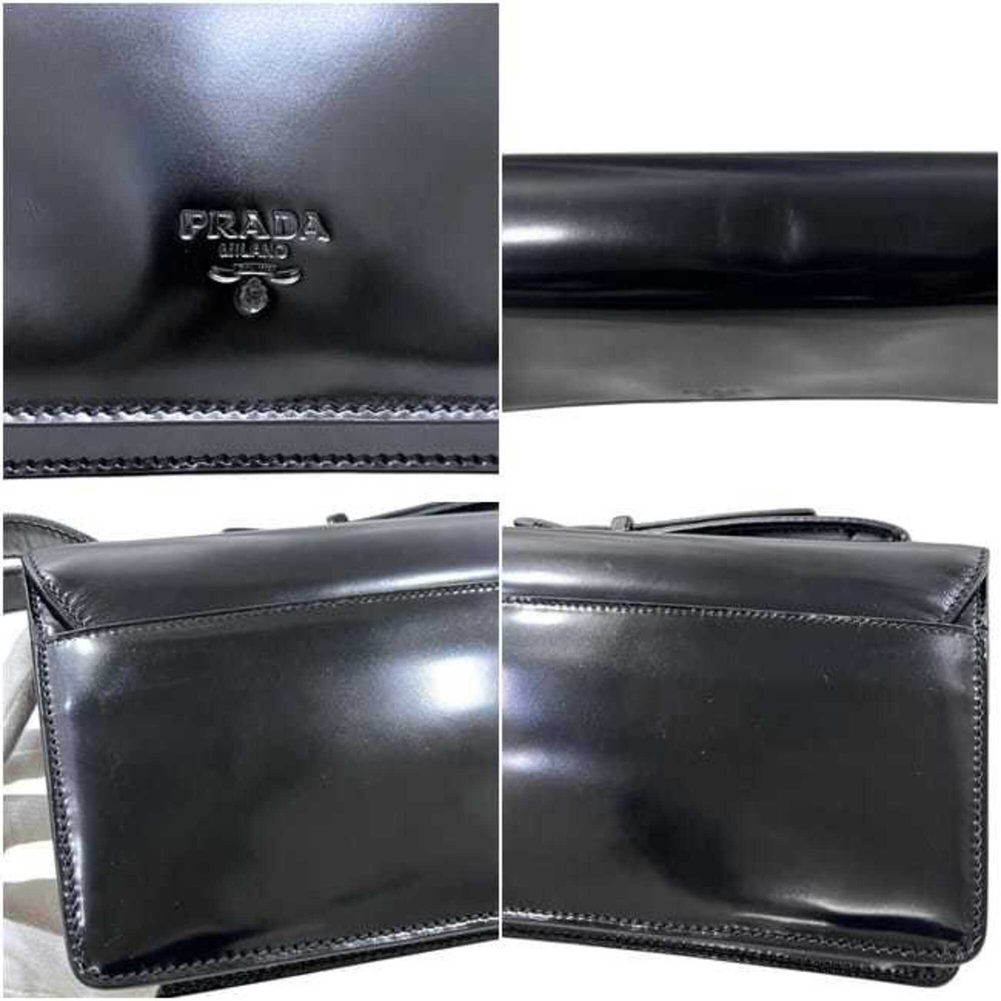 Prada Black Nero Leather Shoulder Bag (Pre-Owned)