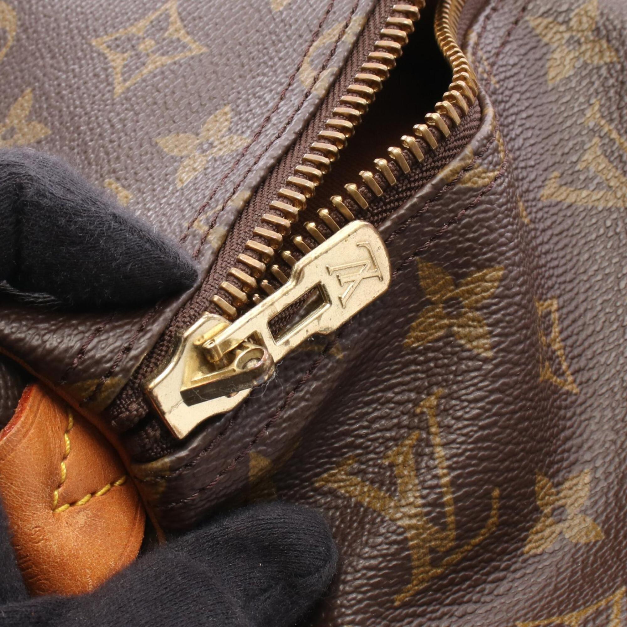 Louis Vuitton Monogram Brown Coated Canvas Leather Boston Bag (Pre-Owned)