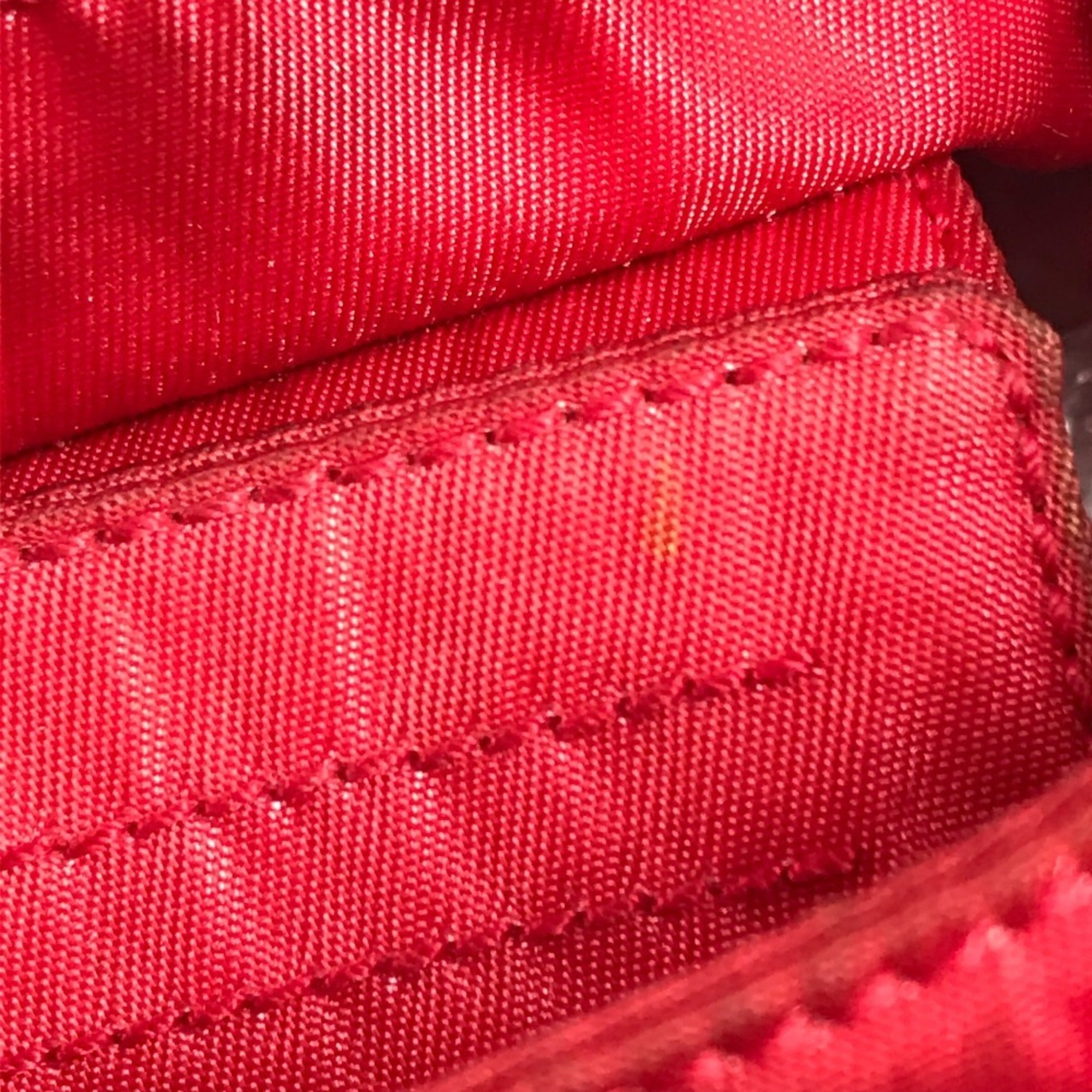 Prada Red Color Nylon Handbag Shoulder Bag (Pre-Owned)