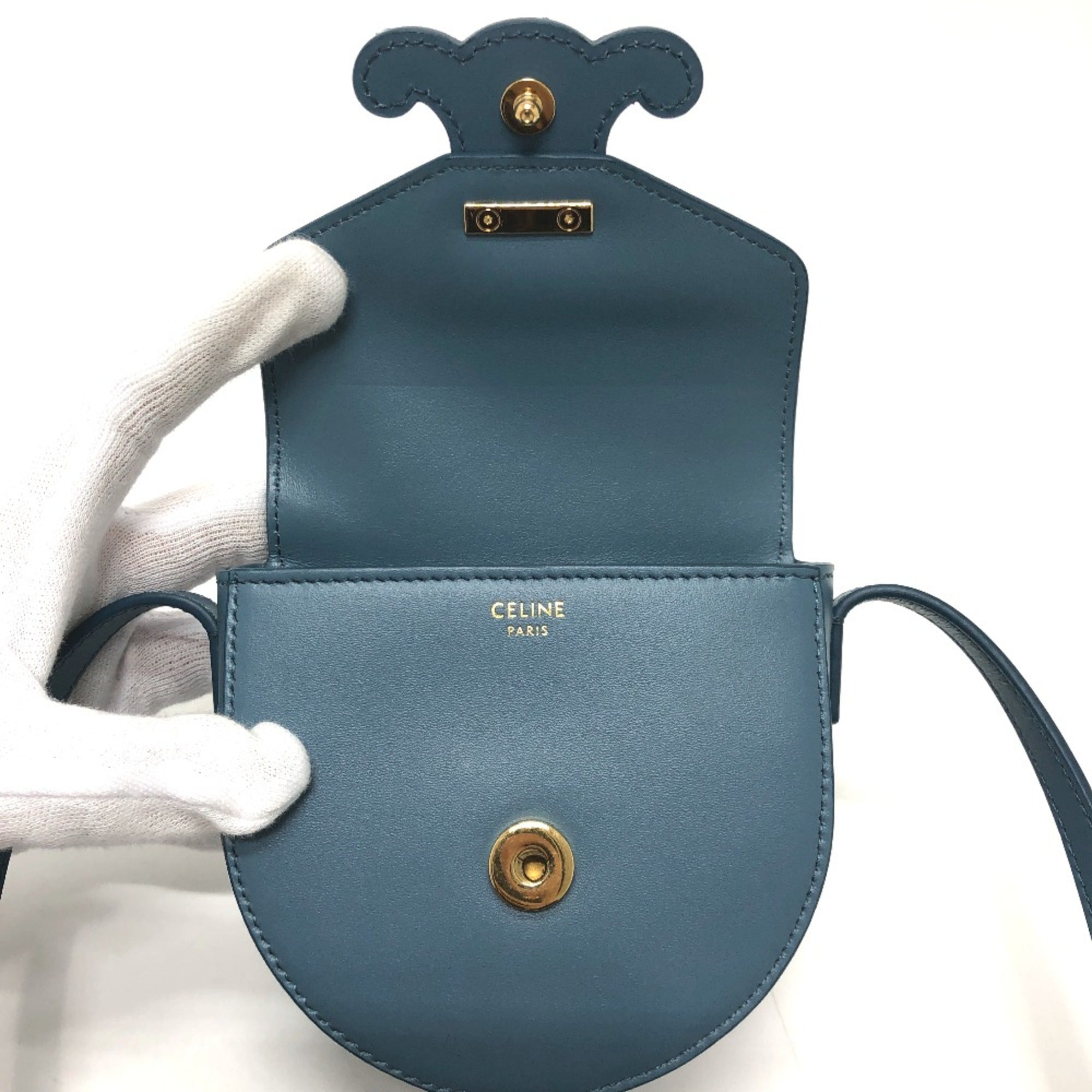 Celine Blue Leather Shoulder Bag (Pre-Owned)