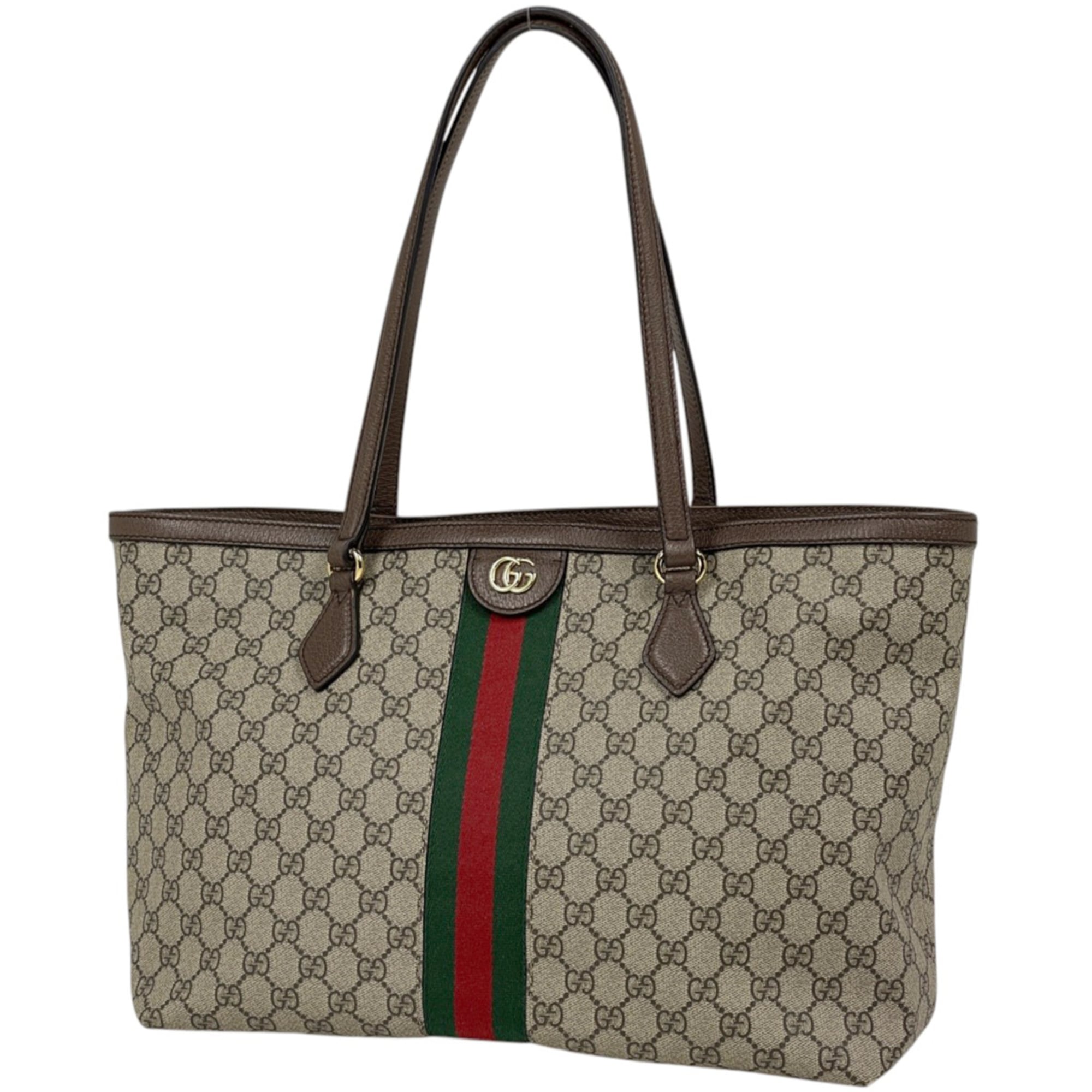 Gucci Brown Gg Supreme Leather Tote Bag (Pre-Owned)