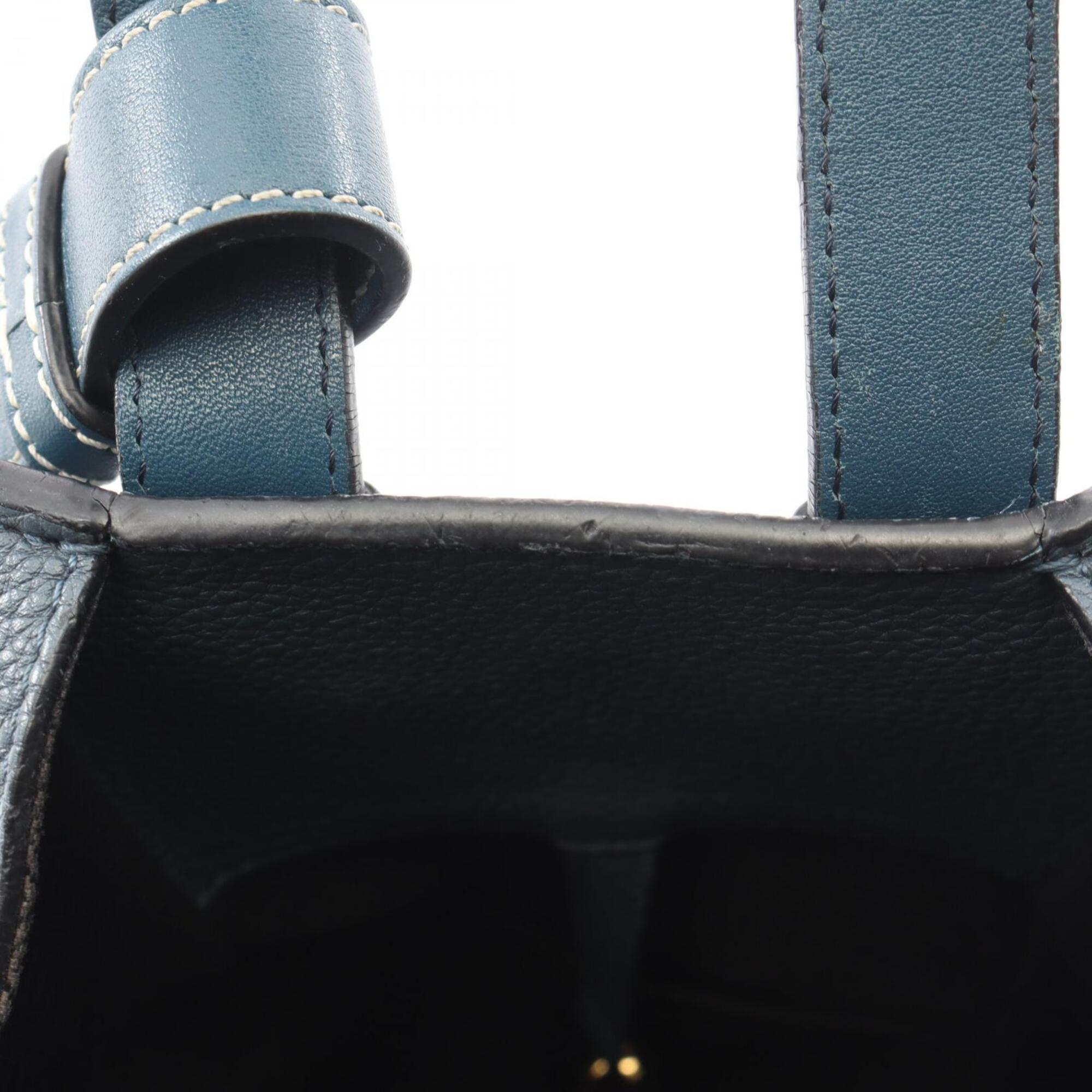 Loewe Navy Leather Handbag (Pre-Owned)