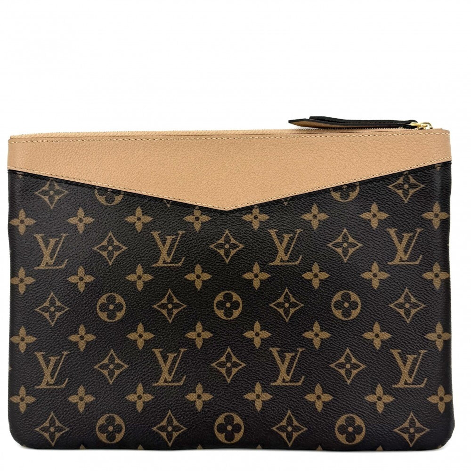 Louis Vuitton Brown Monogram Clutch Bag Pouch (Pre-Owned)