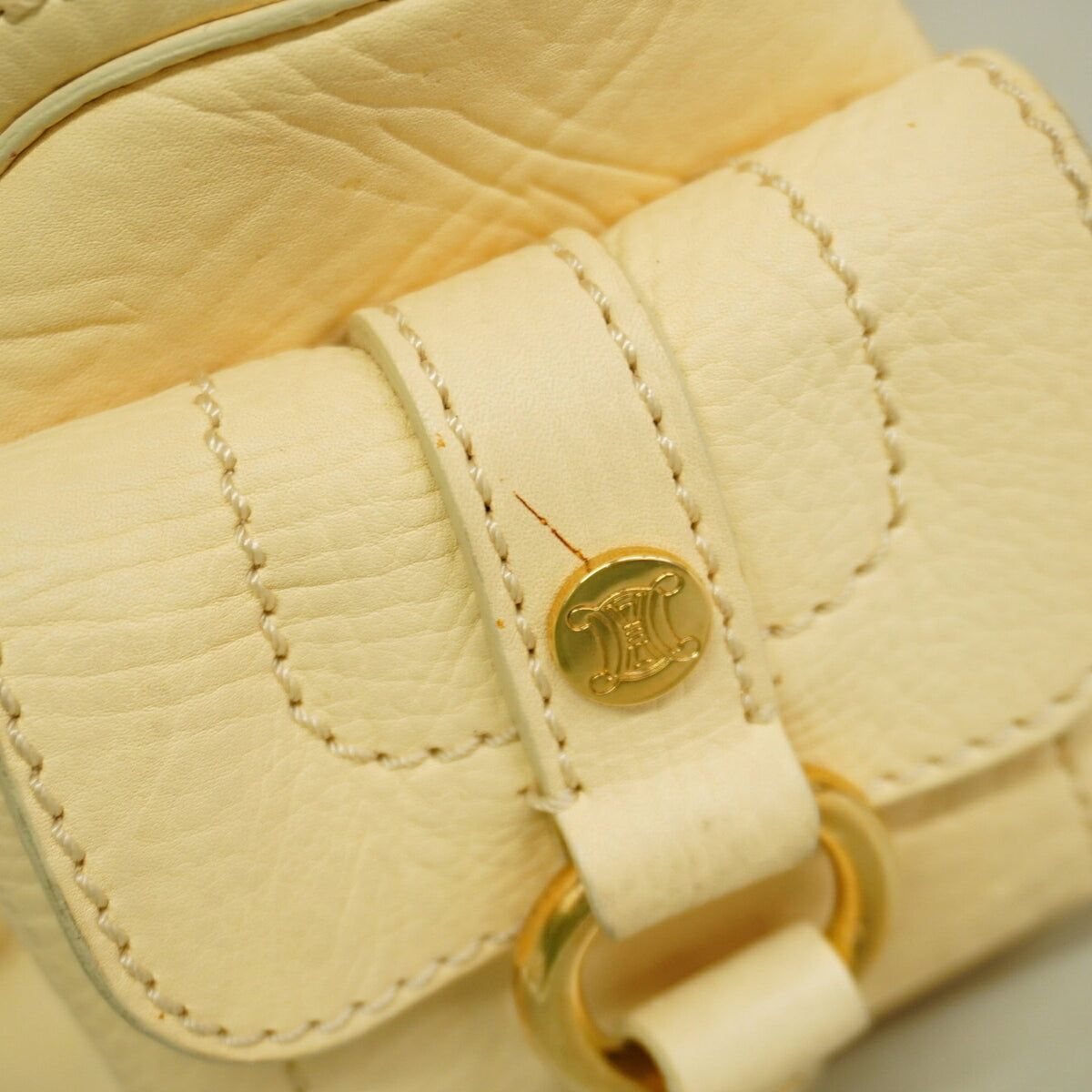Celine Cream Leather Handbag (Pre-Owned)