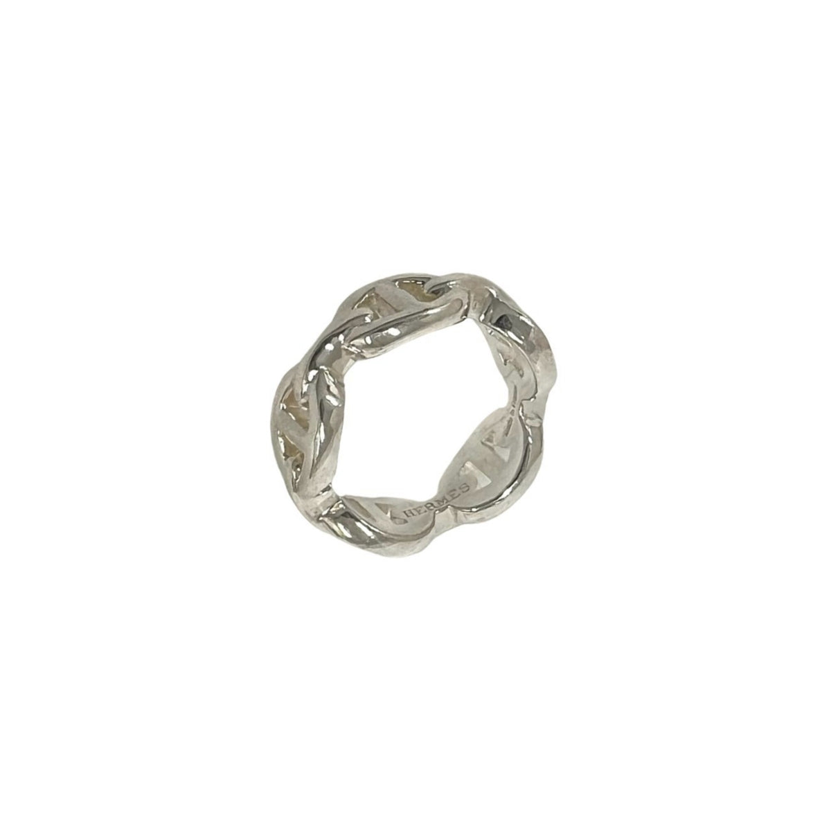 Hermes Silver Silver 925 Band Ring (Pre-Owned)