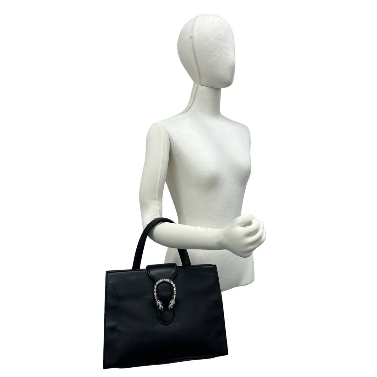 Gucci Black Leather Handbag Tote Bag (Pre-Owned)