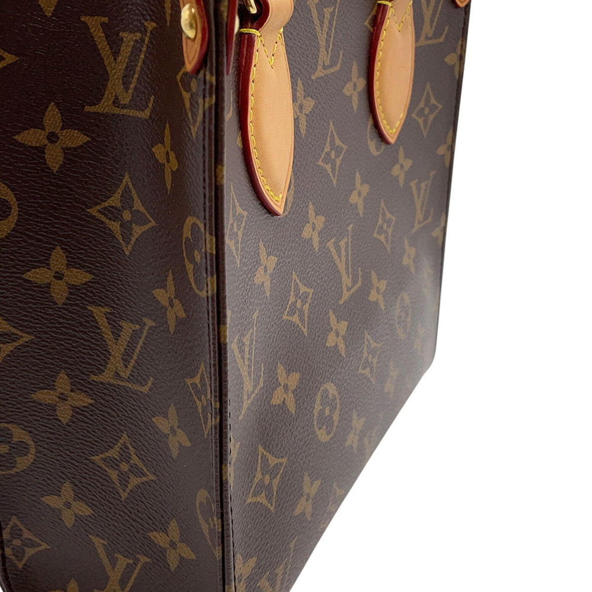 Louis Vuitton Brown Red Color Monogram Canvas Handbag Shoulder Bag (Pre-Owned)
