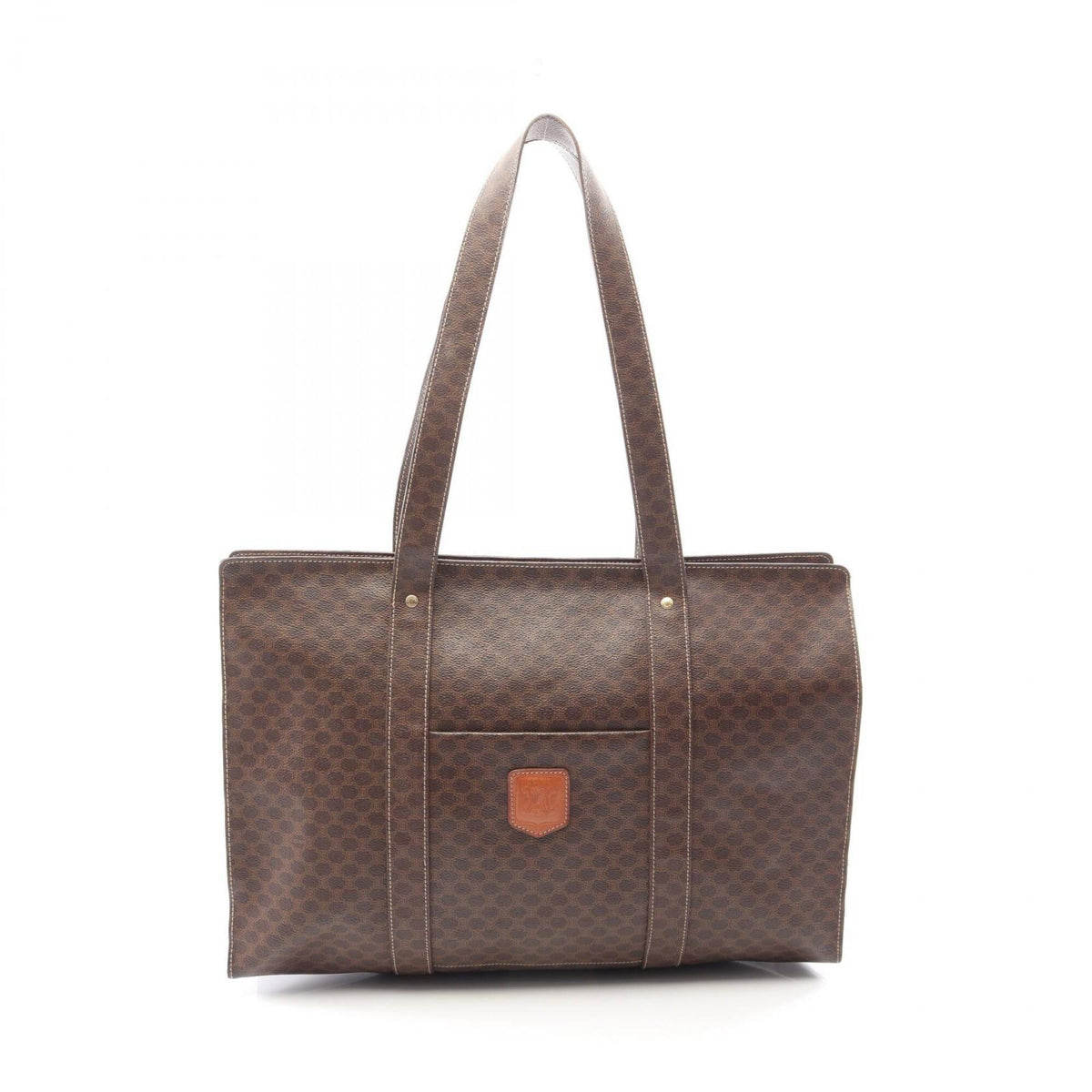 Celine Brown Coated Canvas Pvc Leather Handbag Tote Bag (Pre-Owned)