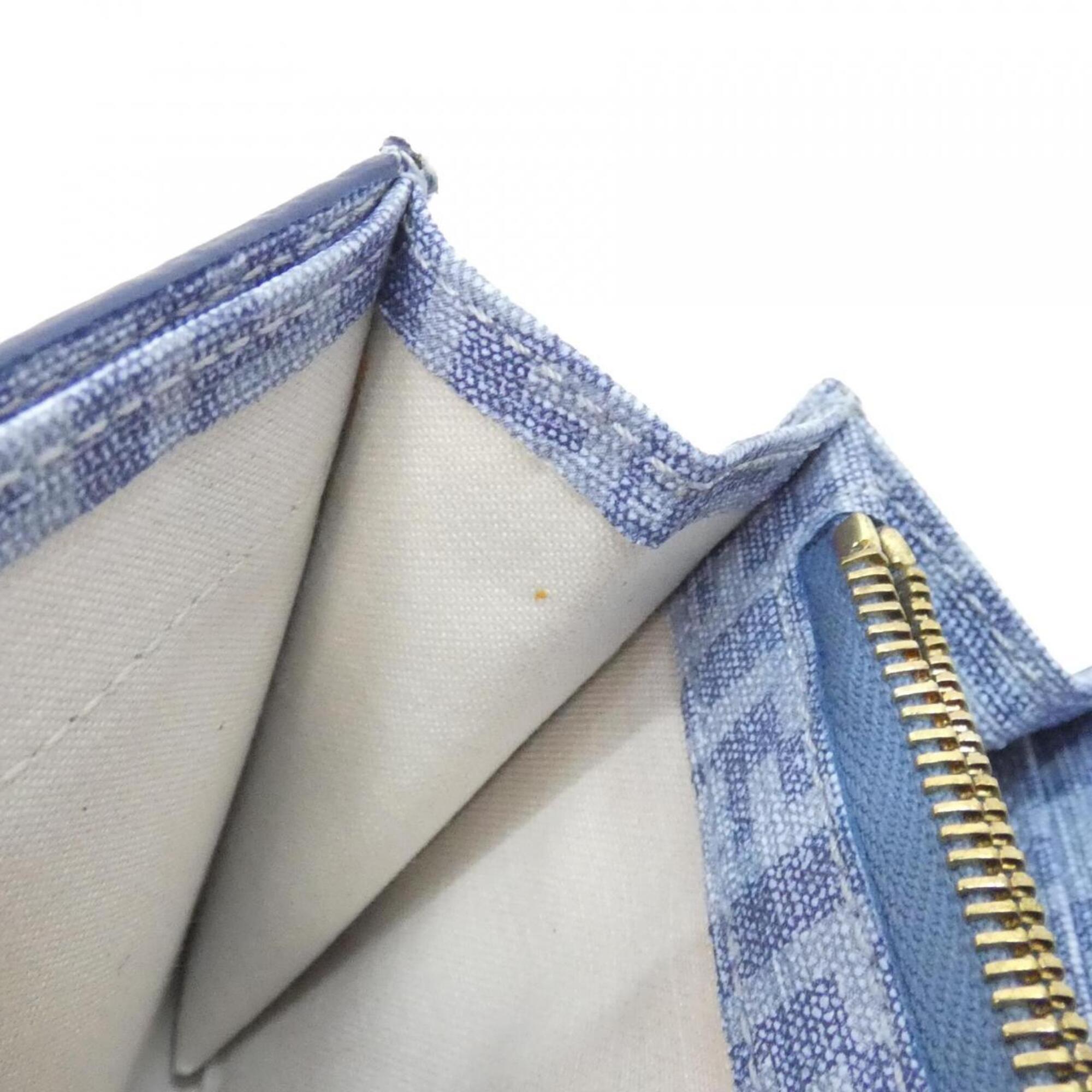 Fendi Blue Coated Canvas Long Wallet (Bi-Fold) (Pre-Owned)