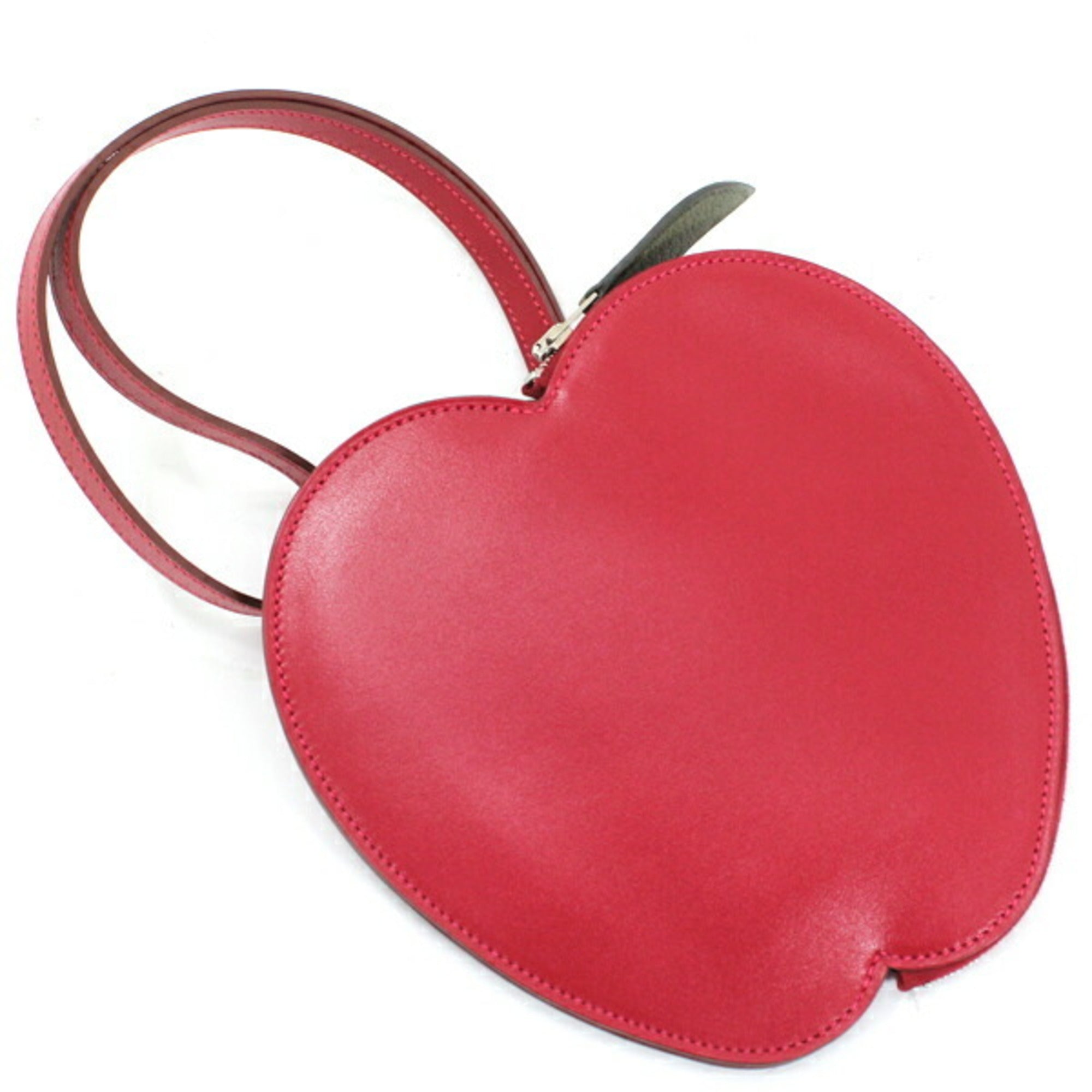 Hermes Rouge Vif Tadelakt Leather Chevre Leather Pochette Pouch (Pre-Owned)
