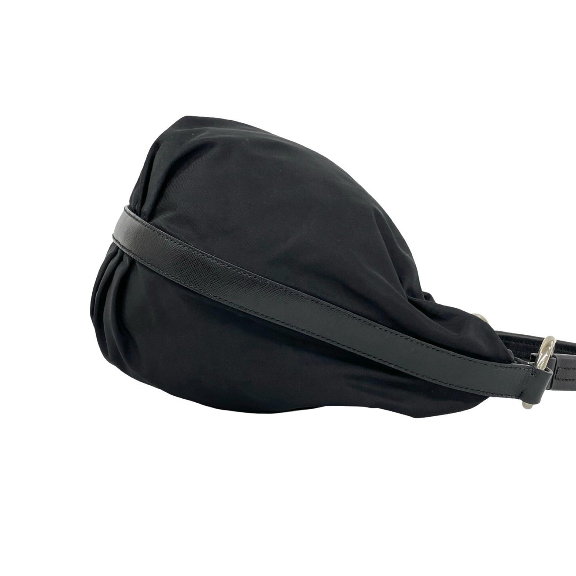 Prada Black Nylon Leather Shoulder Bag (Pre-Owned)