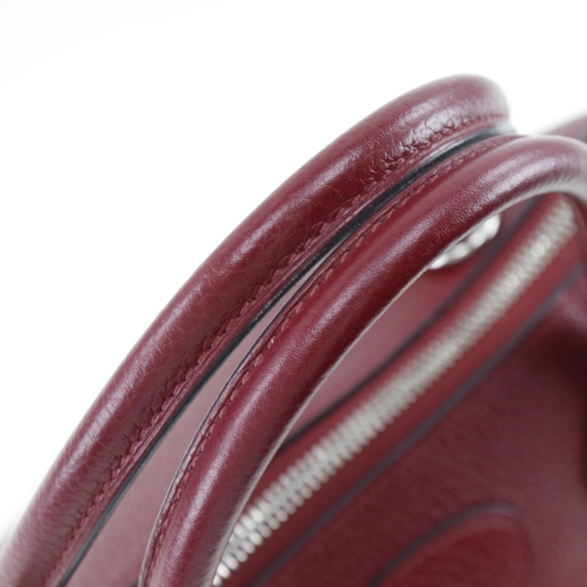 Hermes Bolide Rouge Grenat Taurillon Clemence Leather Handbag (Pre-Owned)