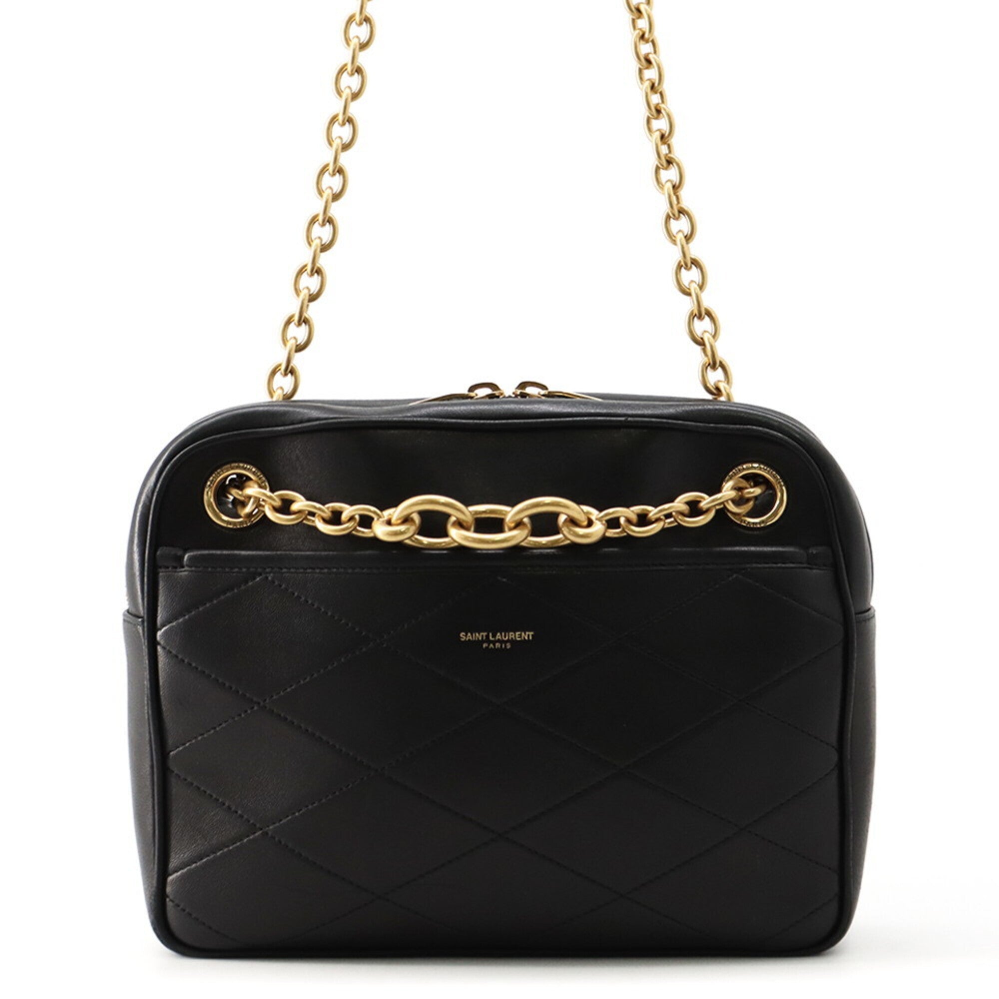 Yves Saint Laurent Black Leather Handbag Shoulder Bag (Pre-Owned)