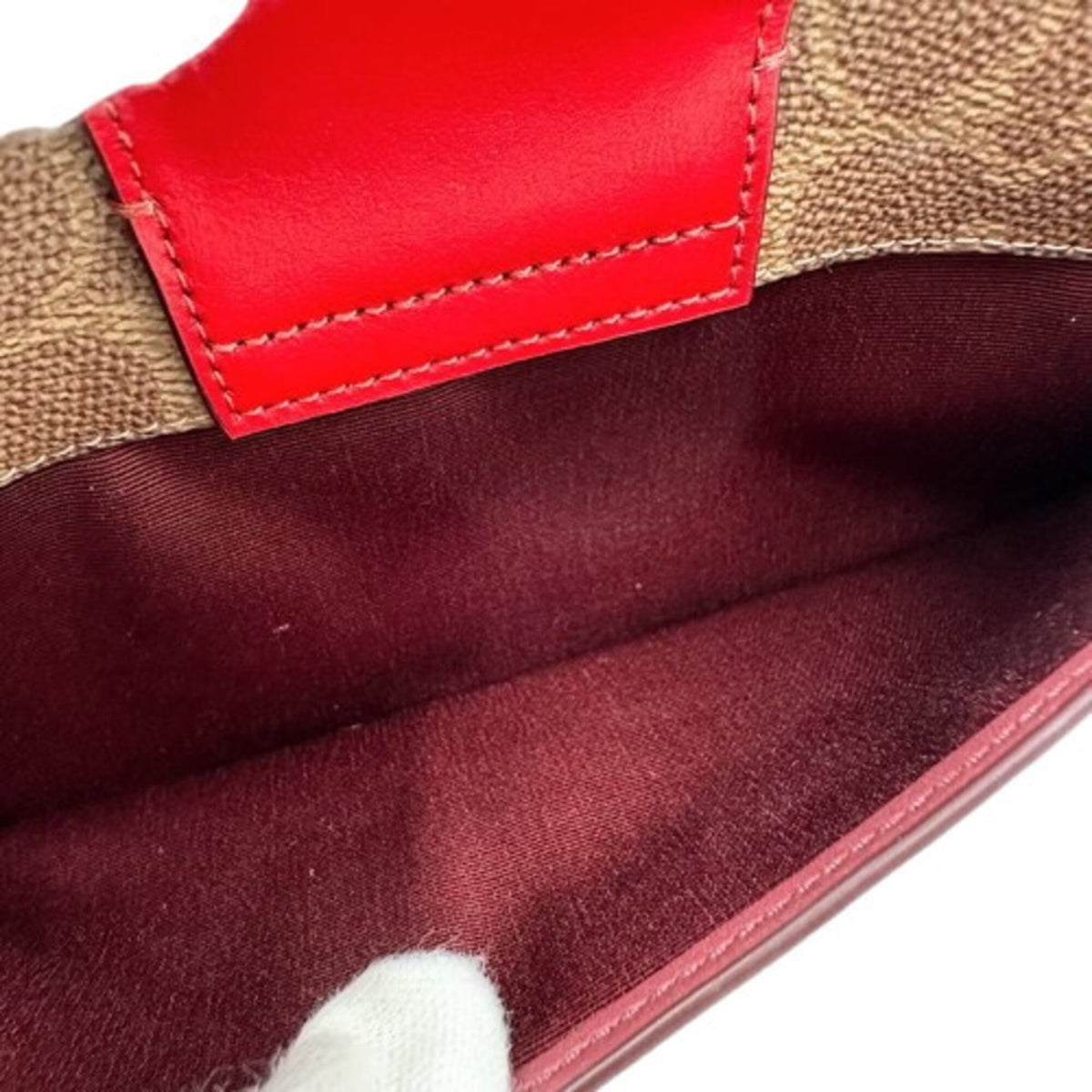 Coach Signature Brown Red Color Pvc Shoulder Bag (Pre-Owned)
