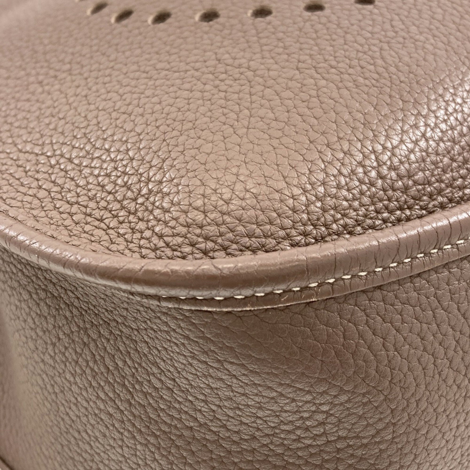 Hermes Etoupe Gray Taurillon Clemence Leather Shoulder Bag (Pre-Owned)