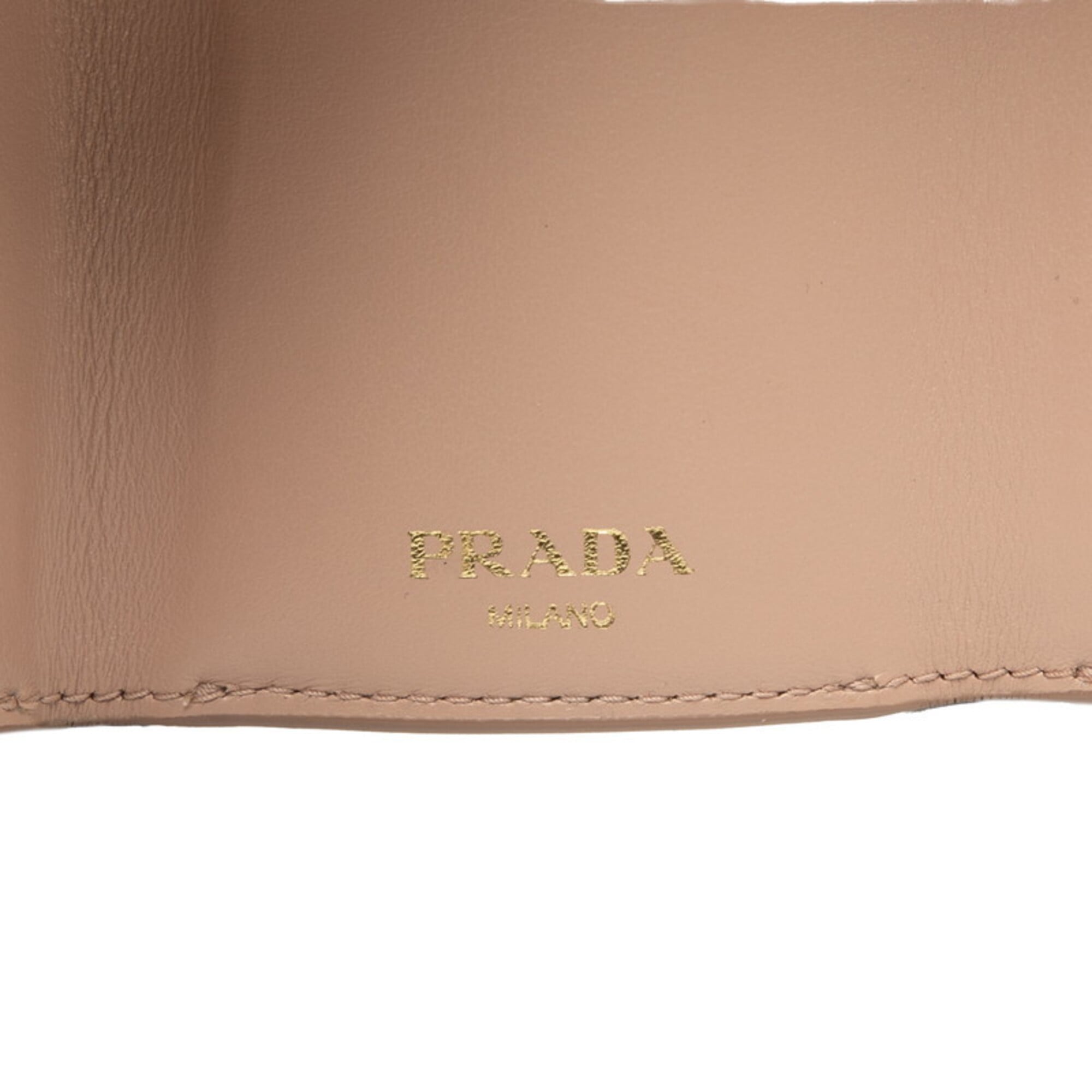 Prada Beige Leather Wallet (Tri-Fold) (Pre-Owned)