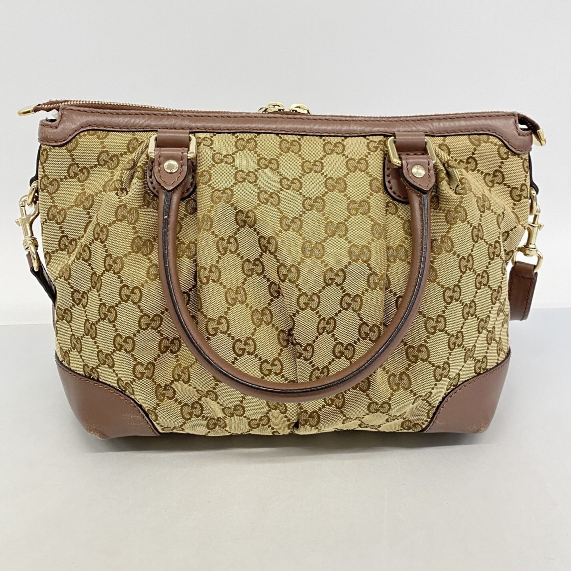 Gucci Beige Canvas Handbag (Pre-Owned)