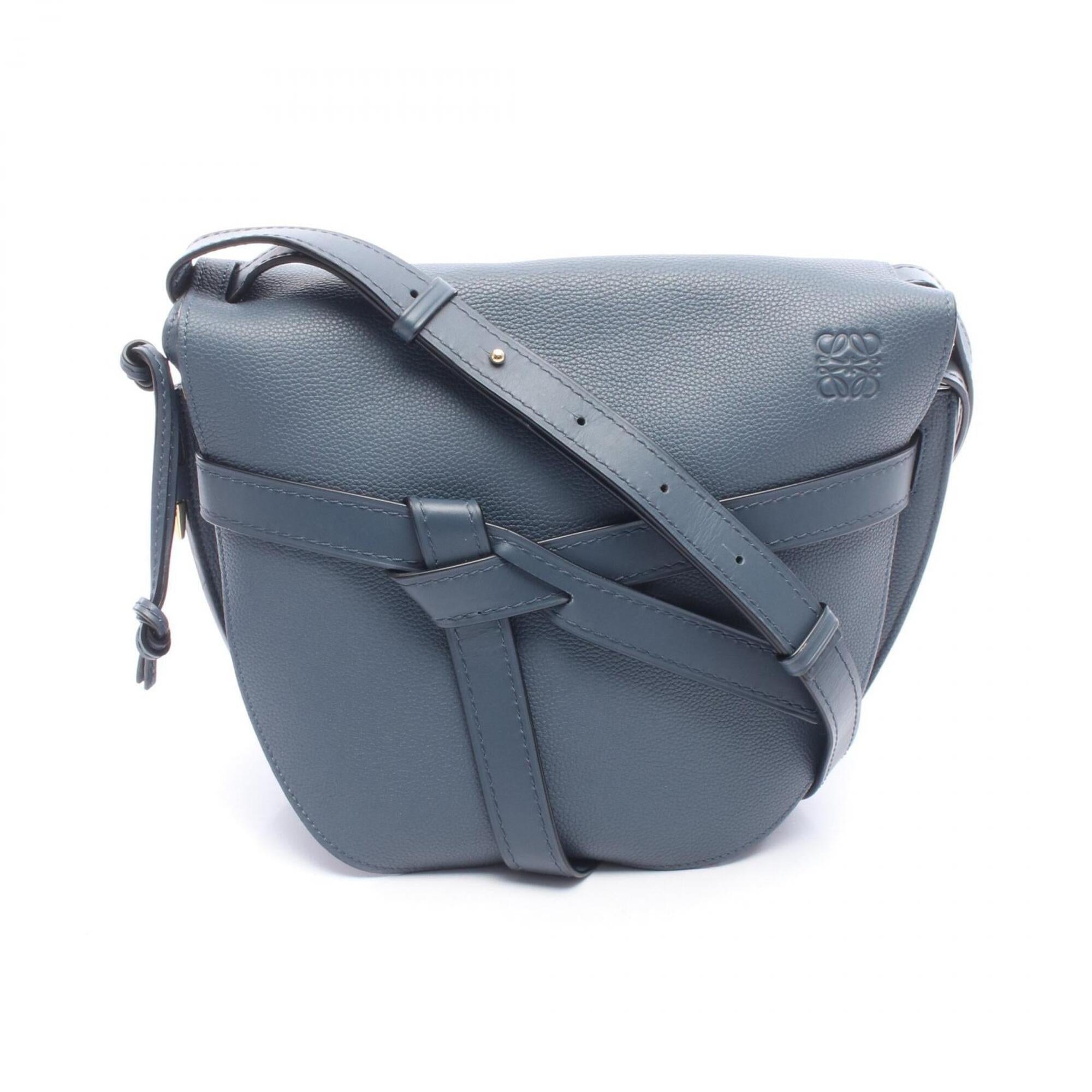 Loewe Blue Leather Handbag Shoulder Bag (Pre-Owned)
