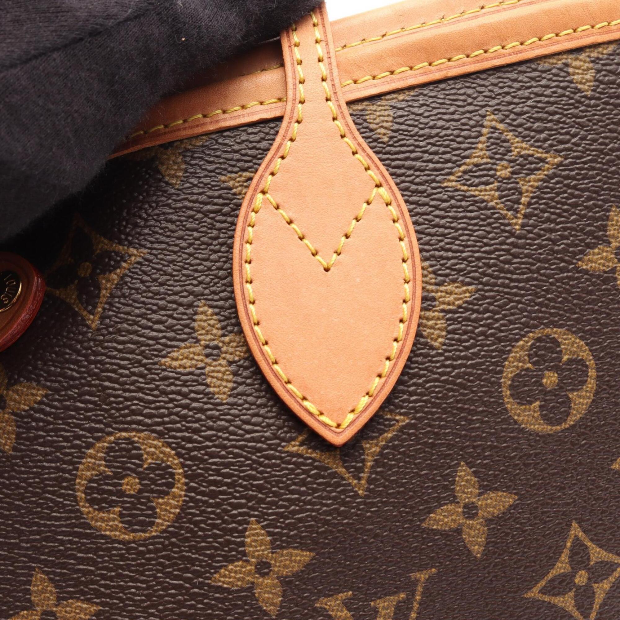 Louis Vuitton Brown Coated Canvas Leather Handbag Tote Bag (Pre-Owned)