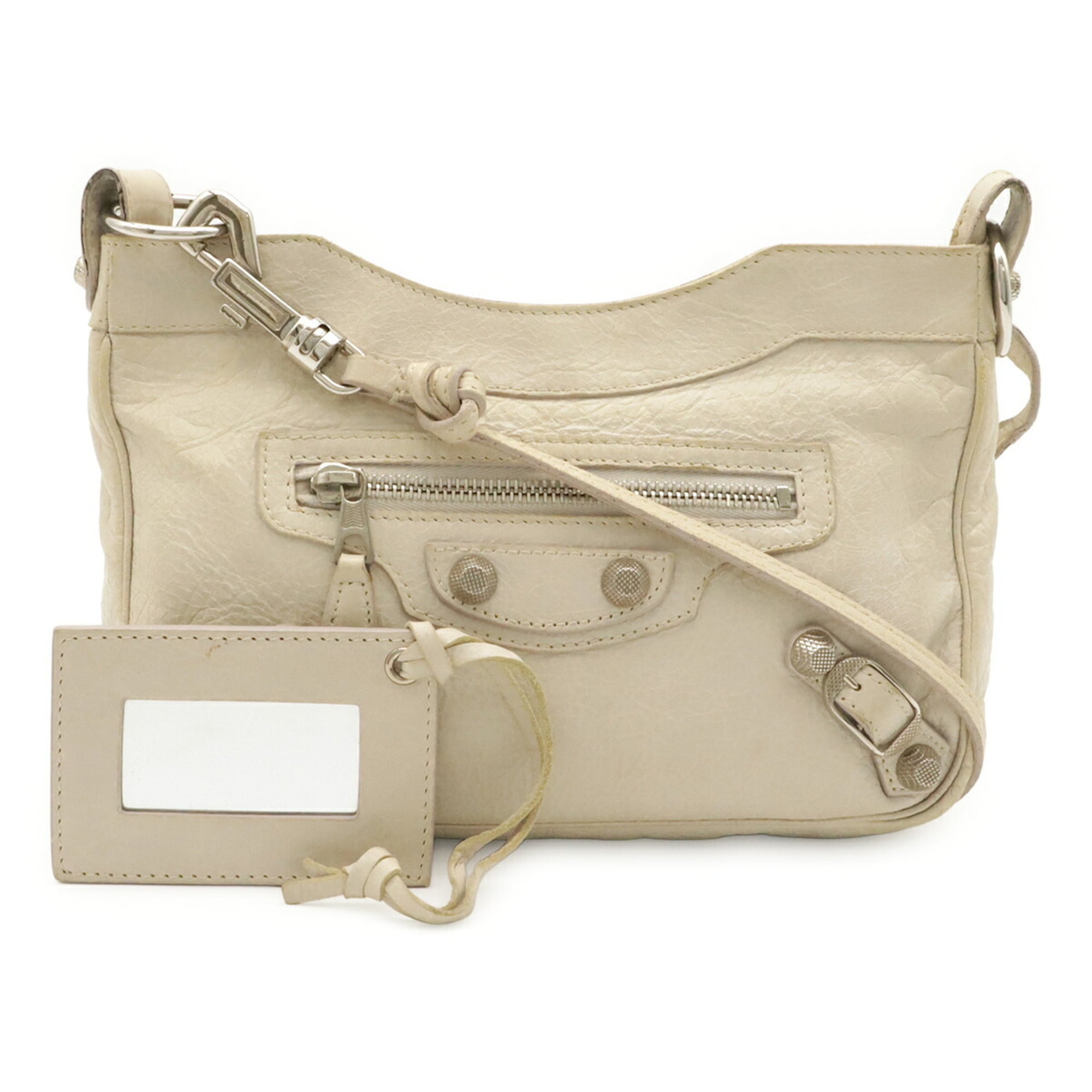 Balenciaga Ivory Leather Clutch Bag Pochette Shoulder Bag (Pre-Owned)