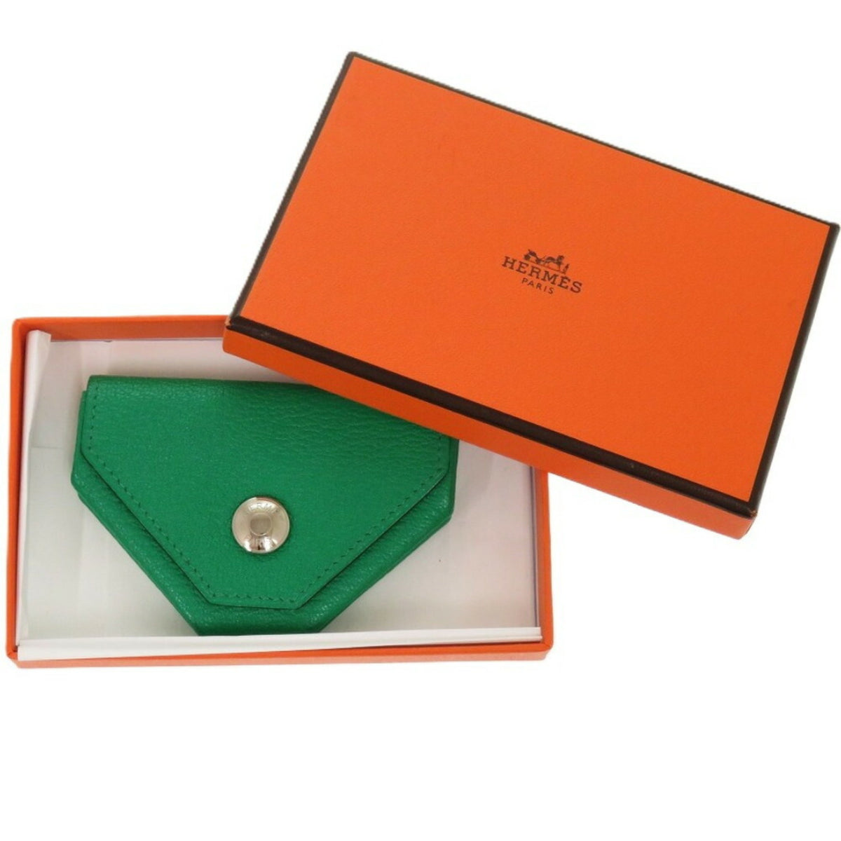 Hermes Green Mint Green Chevre Leather Coin Purse/Coin Case (Pre-Owned)