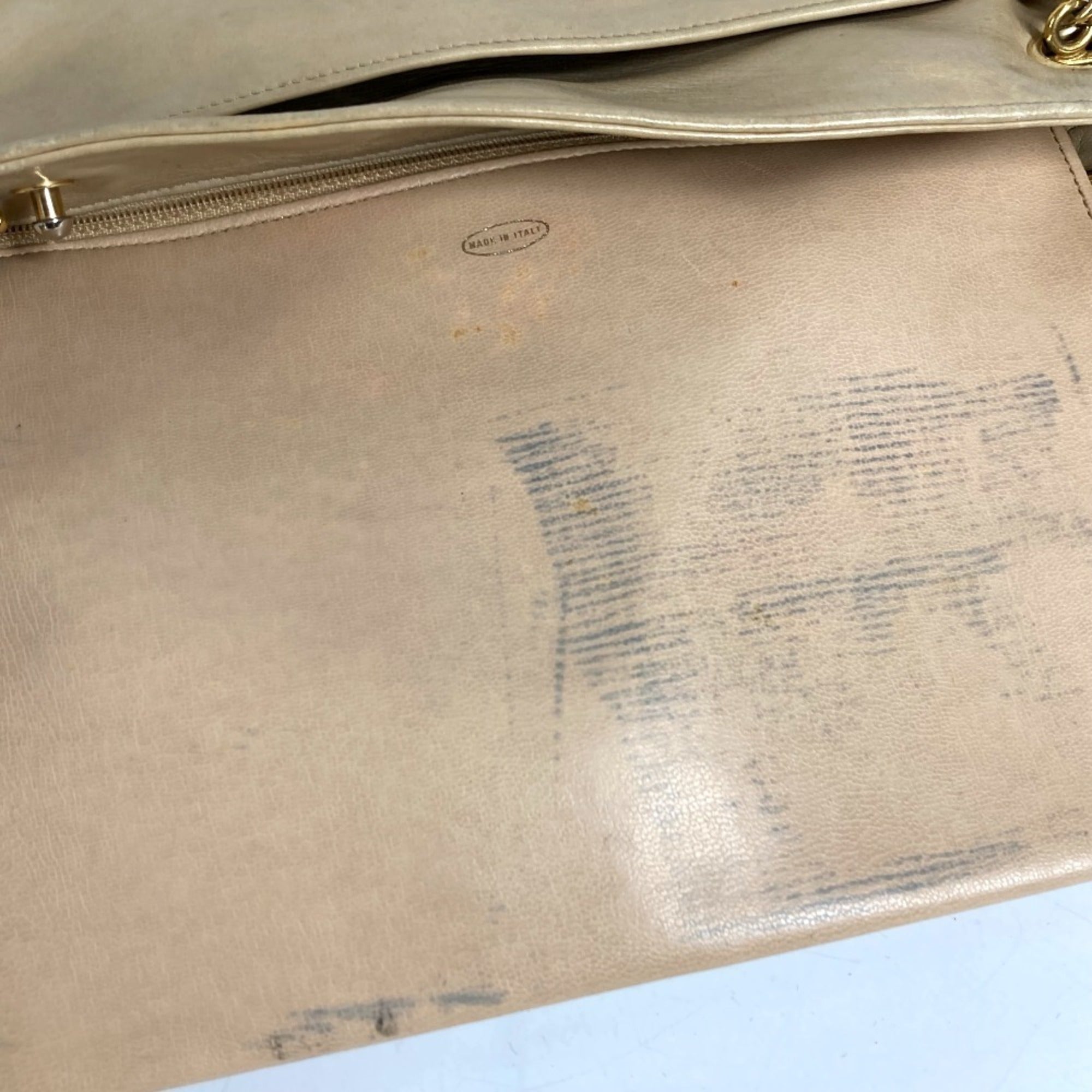 Chanel Beige Leather Shoulder Bag Tote Bag (Pre-Owned)