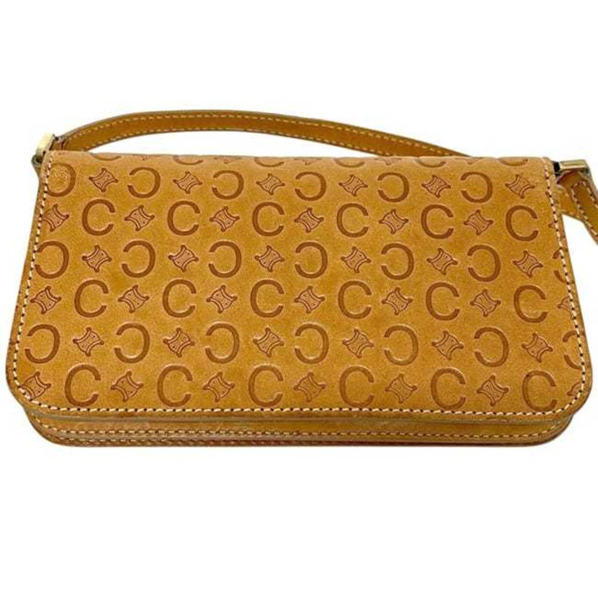 Celine Macadam Beige Leather Shoulder Bag (Pre-Owned)