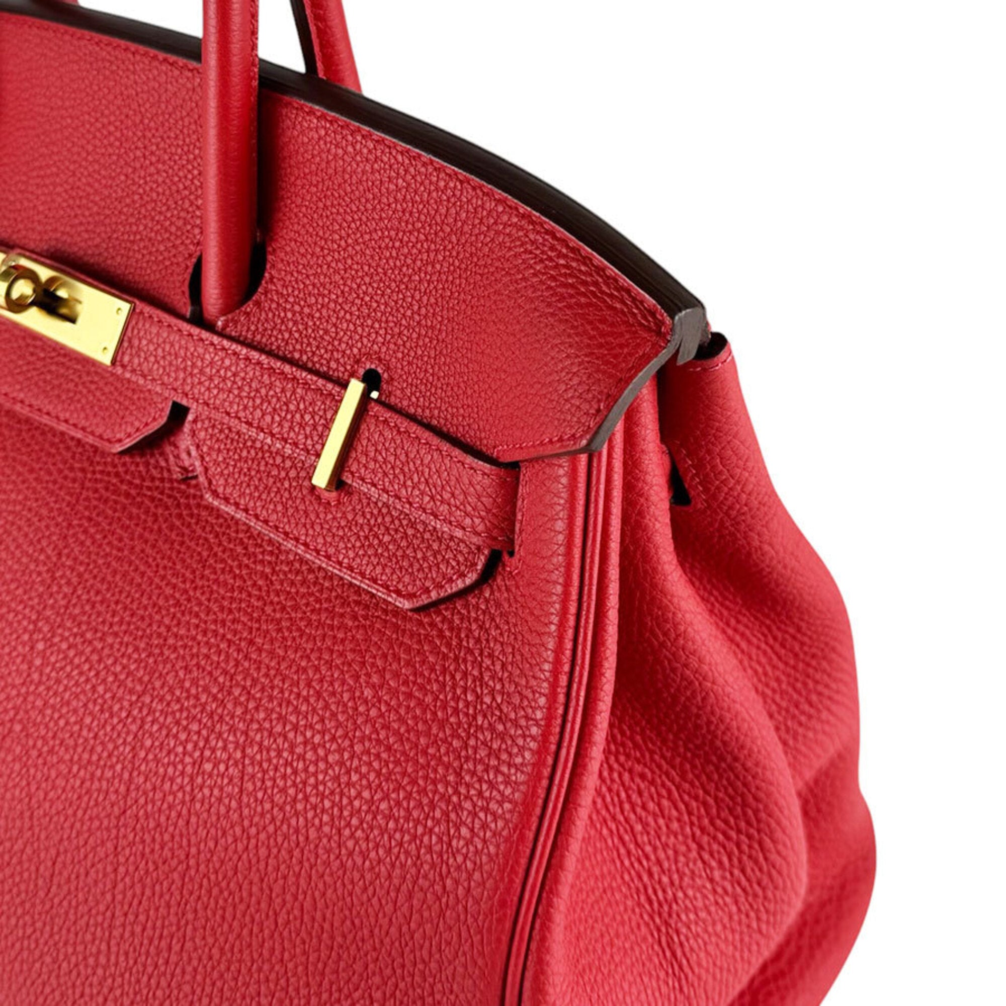 Hermes Rouge Casaque Togo Leather Handbag (Pre-Owned)