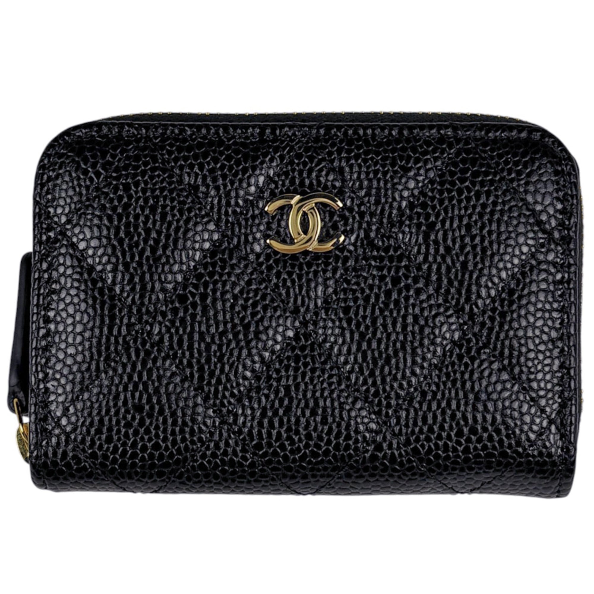 Chanel Black Grained Calfskin Coin Purse/Coin Case (Pre-Owned)