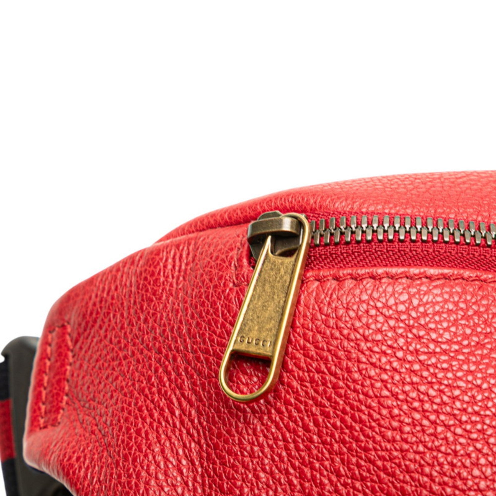Gucci Sherry Line Red Color Leather Fanny Pack (Pre-Owned)