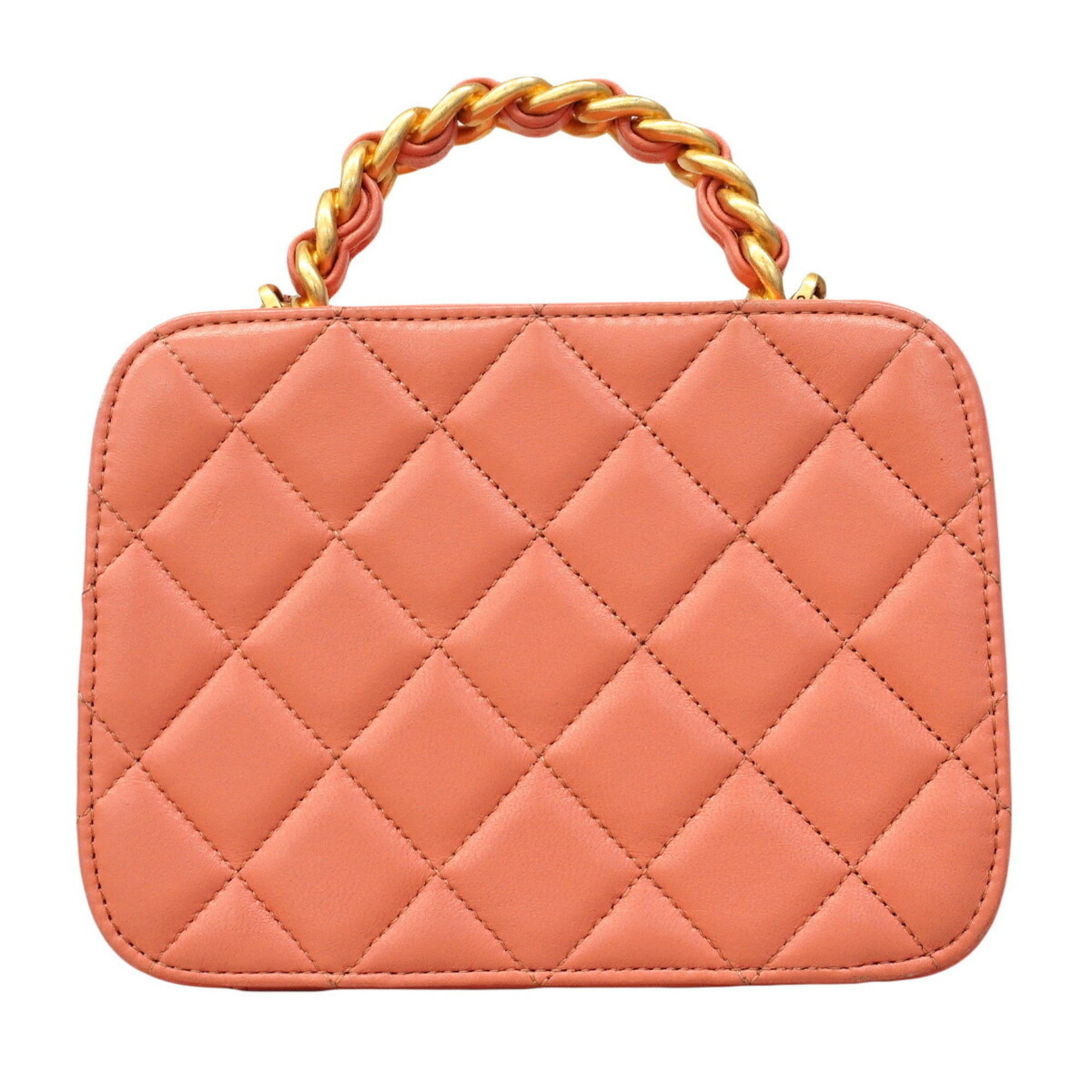 Chanel Salmon Pink Leather Handbag (Pre-Owned)
