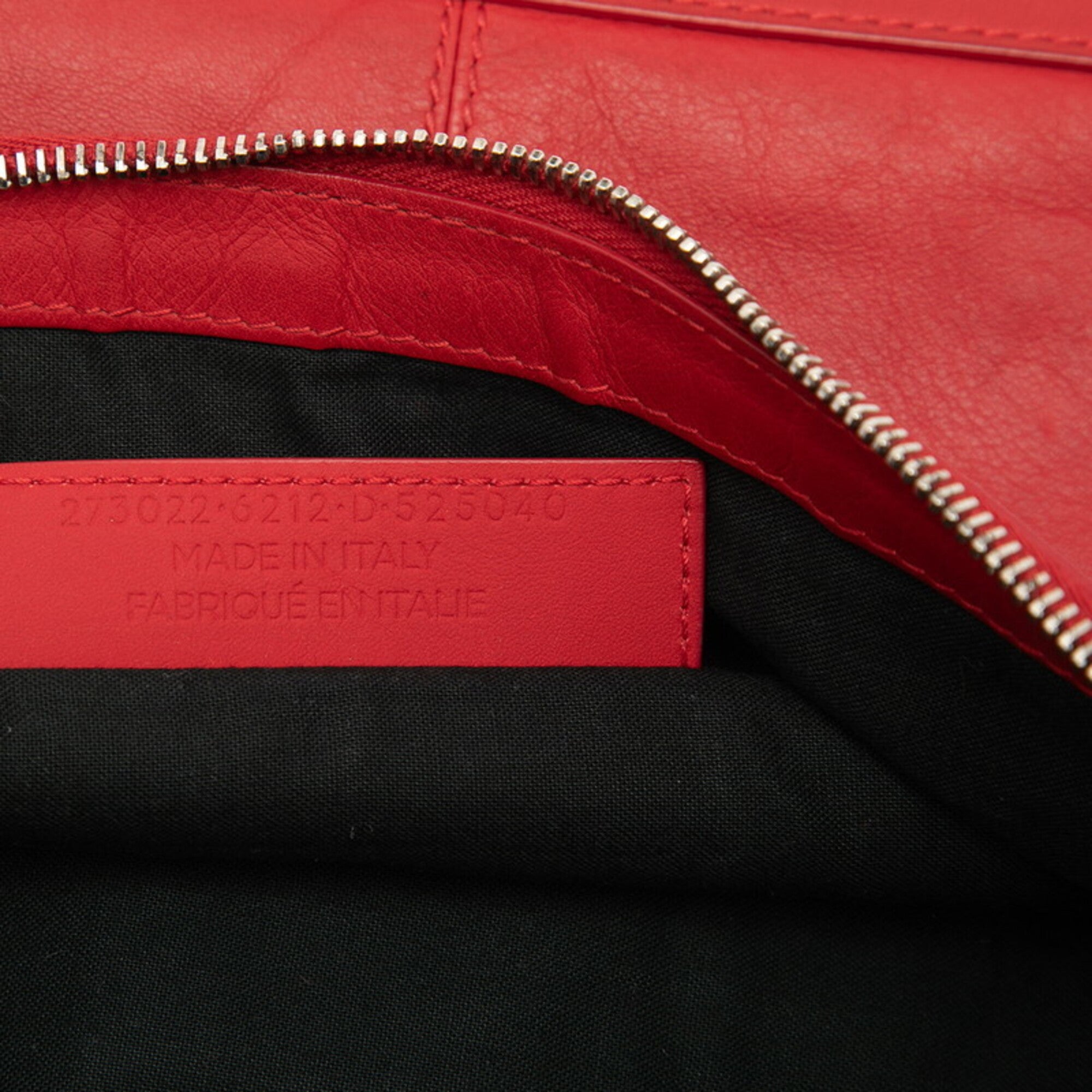 Balenciaga Red Color Leather Clutch Bag (Pre-Owned)