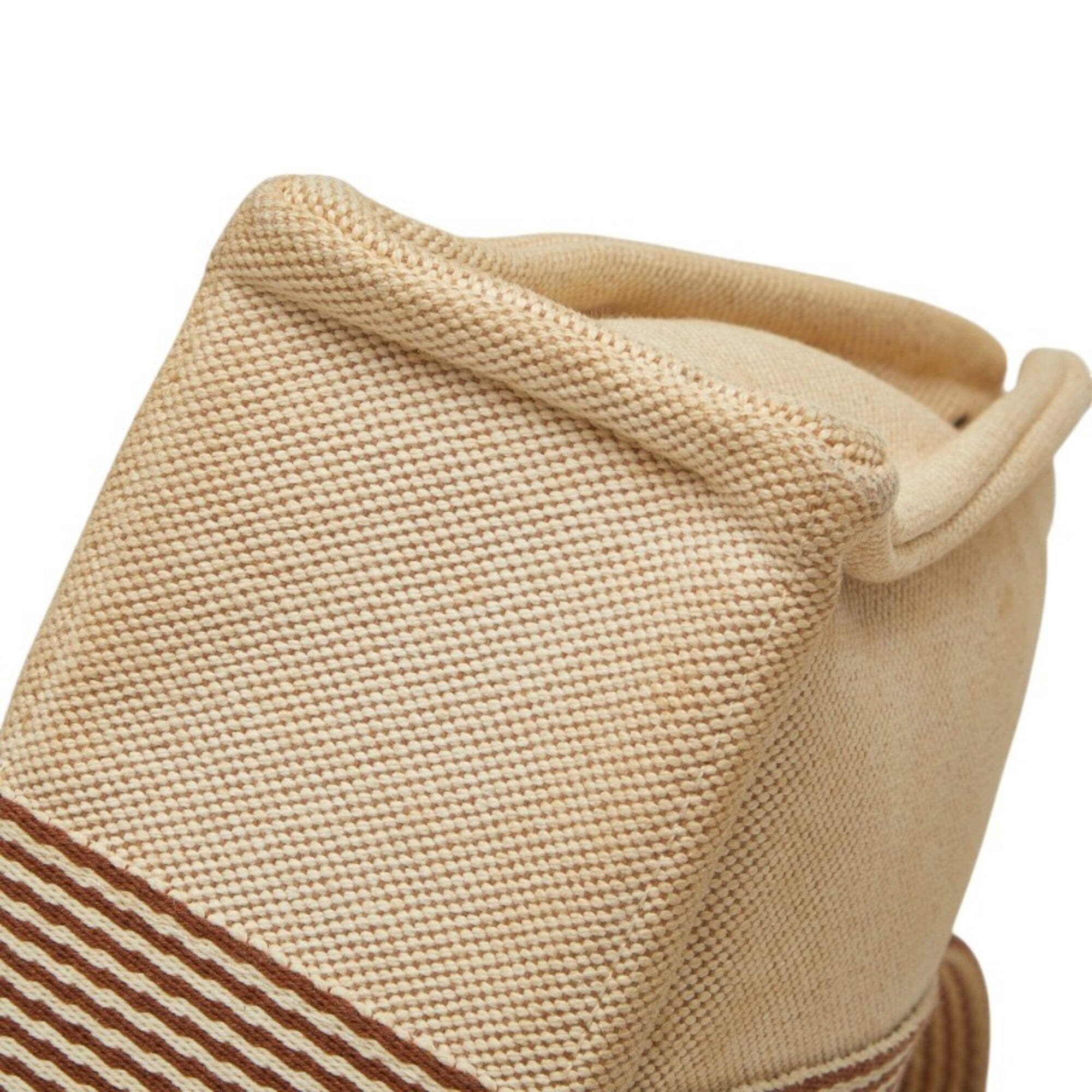 Hermes Beige Brown Canvas Tote Bag (Pre-Owned)
