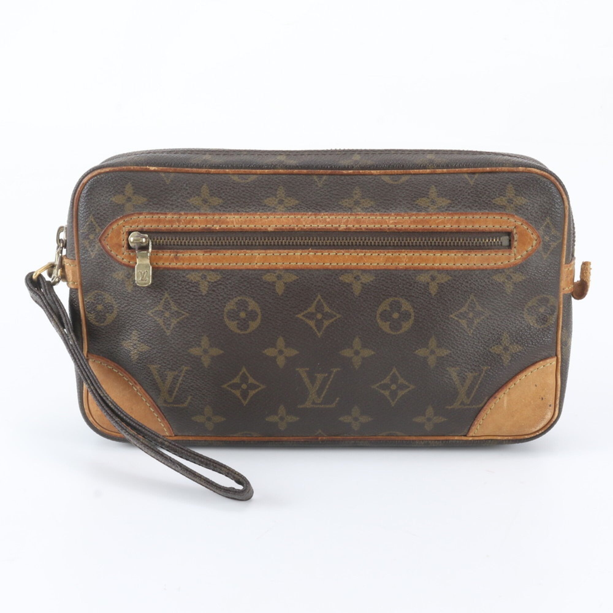 Louis Vuitton Brown Monogram Leather Coated Canvas Clutch Bag (Pre-Owned)
