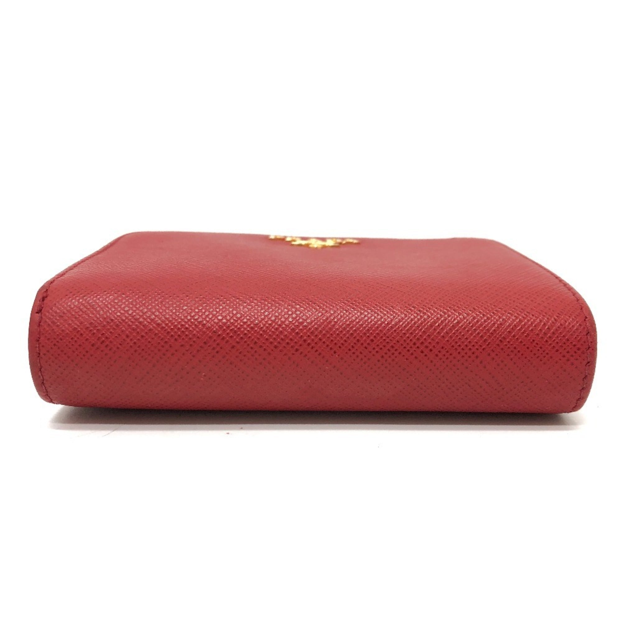 Prada Red Color Saffiano Wallet (Bi-Fold) (Pre-Owned)
