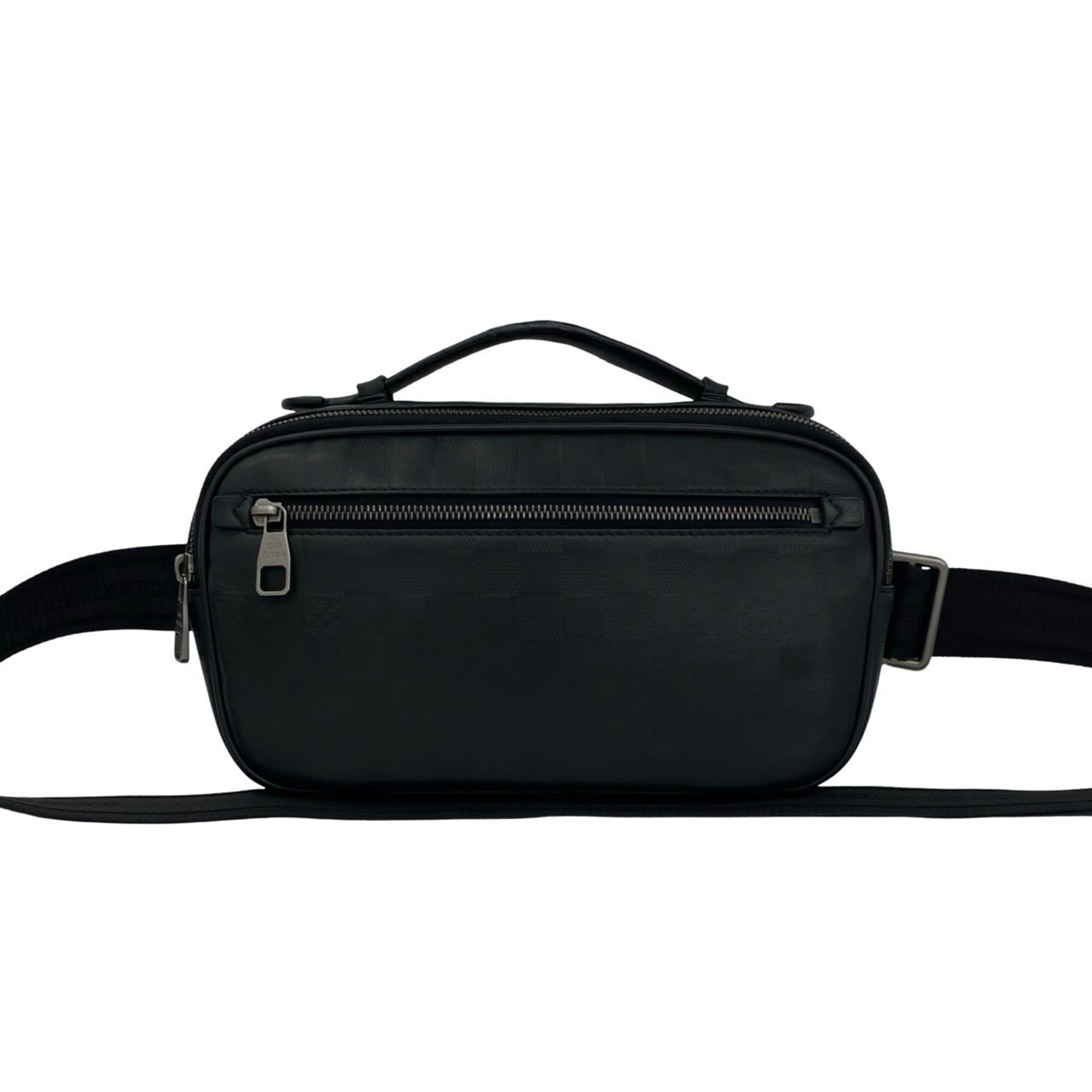 Louis Vuitton Black Leather Handbag Shoulder Bag Sling Bag (Pre-Owned)