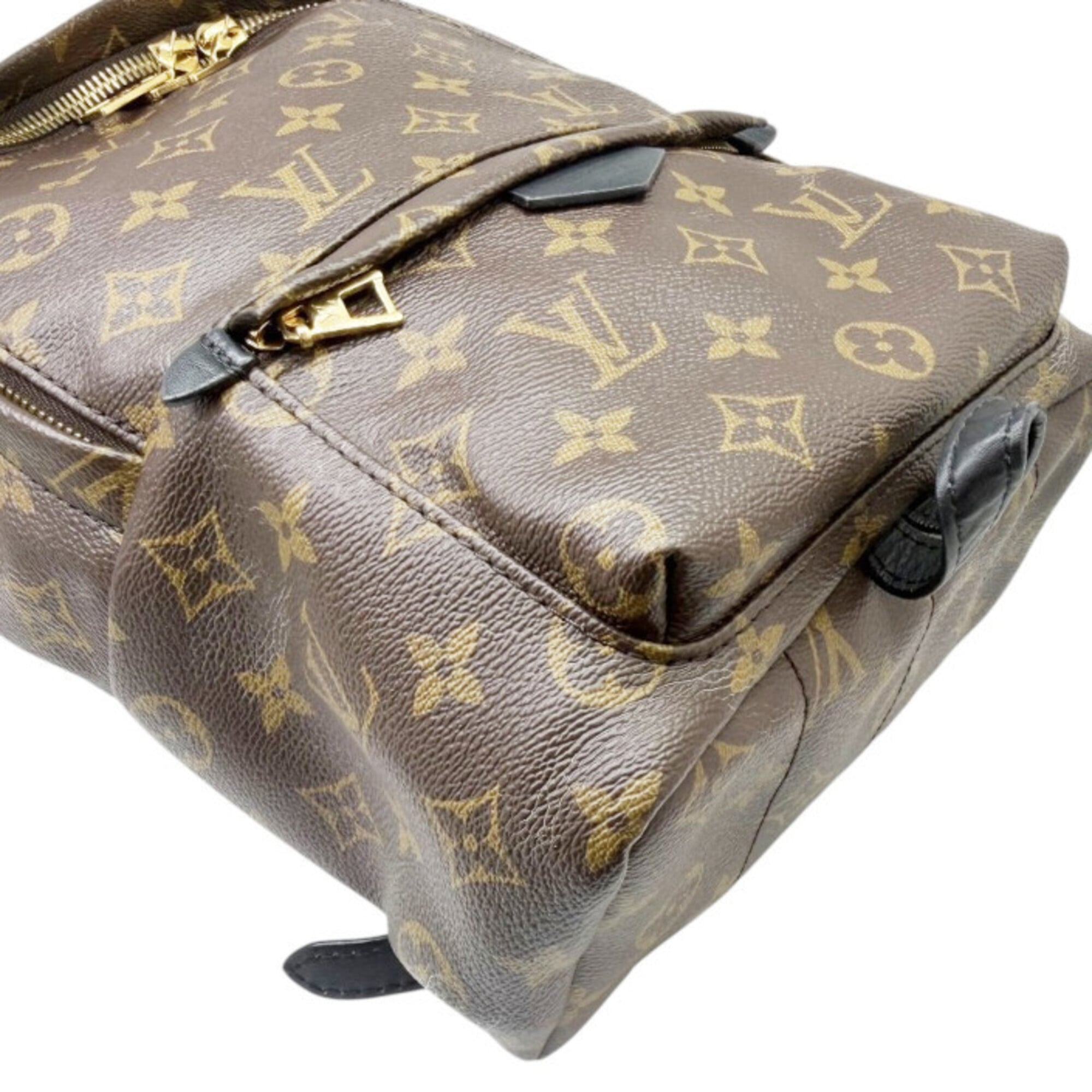 Louis Vuitton Black Brown Monogram Leather Backpack (Pre-Owned)