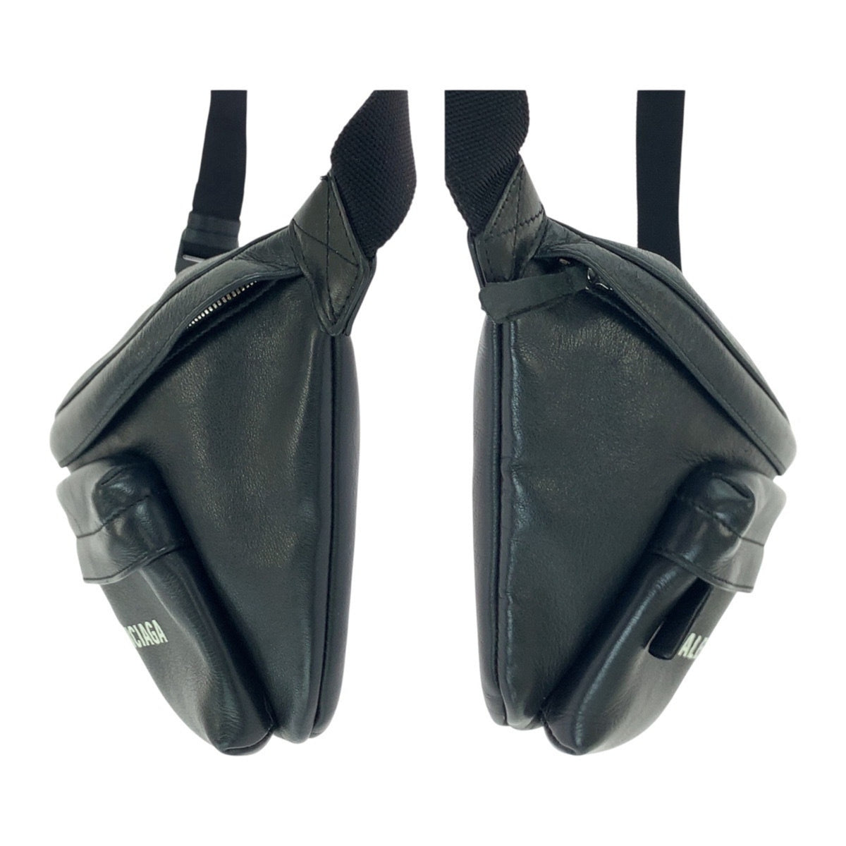 Balenciaga Black Leather Fanny Pack Sling Bag (Pre-Owned)