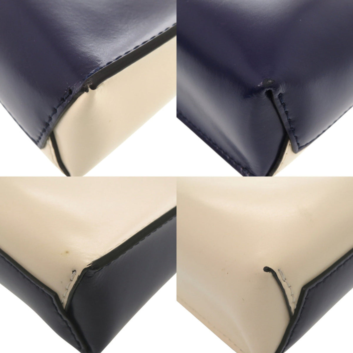 Marni Brown Navy Leather Handbag (Pre-Owned)