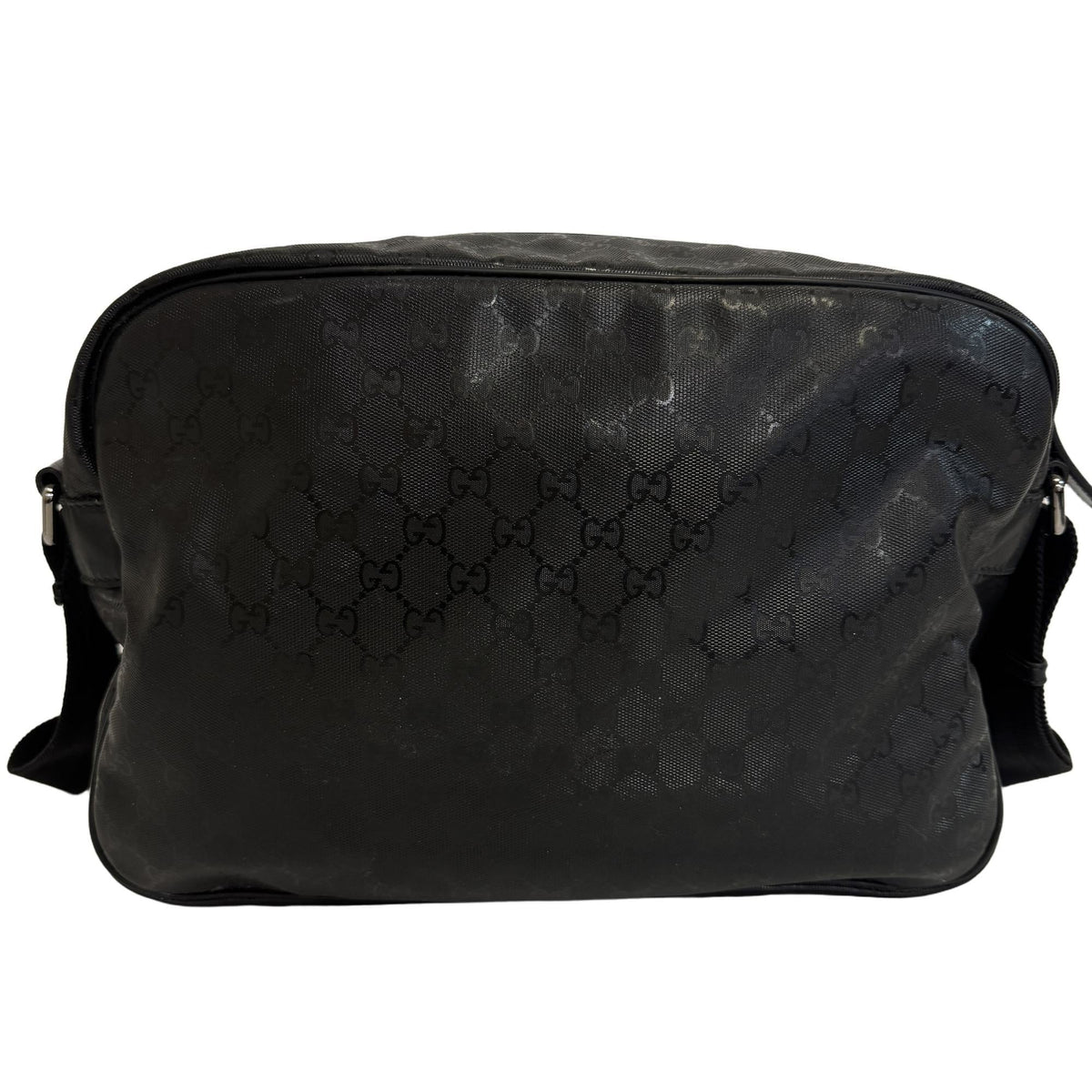 Gucci Gg Imprimé Black Pvc Shoulder Bag (Pre-Owned)