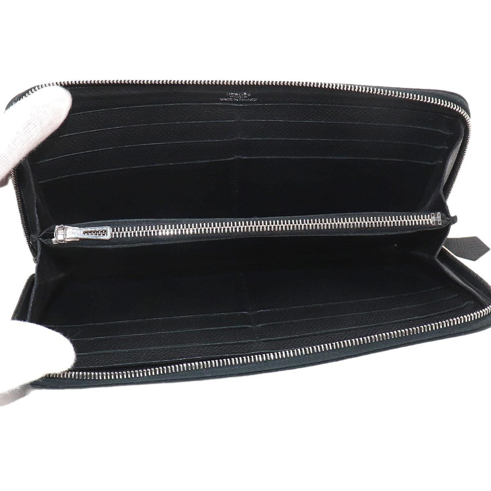 Hermes Black Epsom Leather Long Wallet (Bi-Fold) (Pre-Owned)