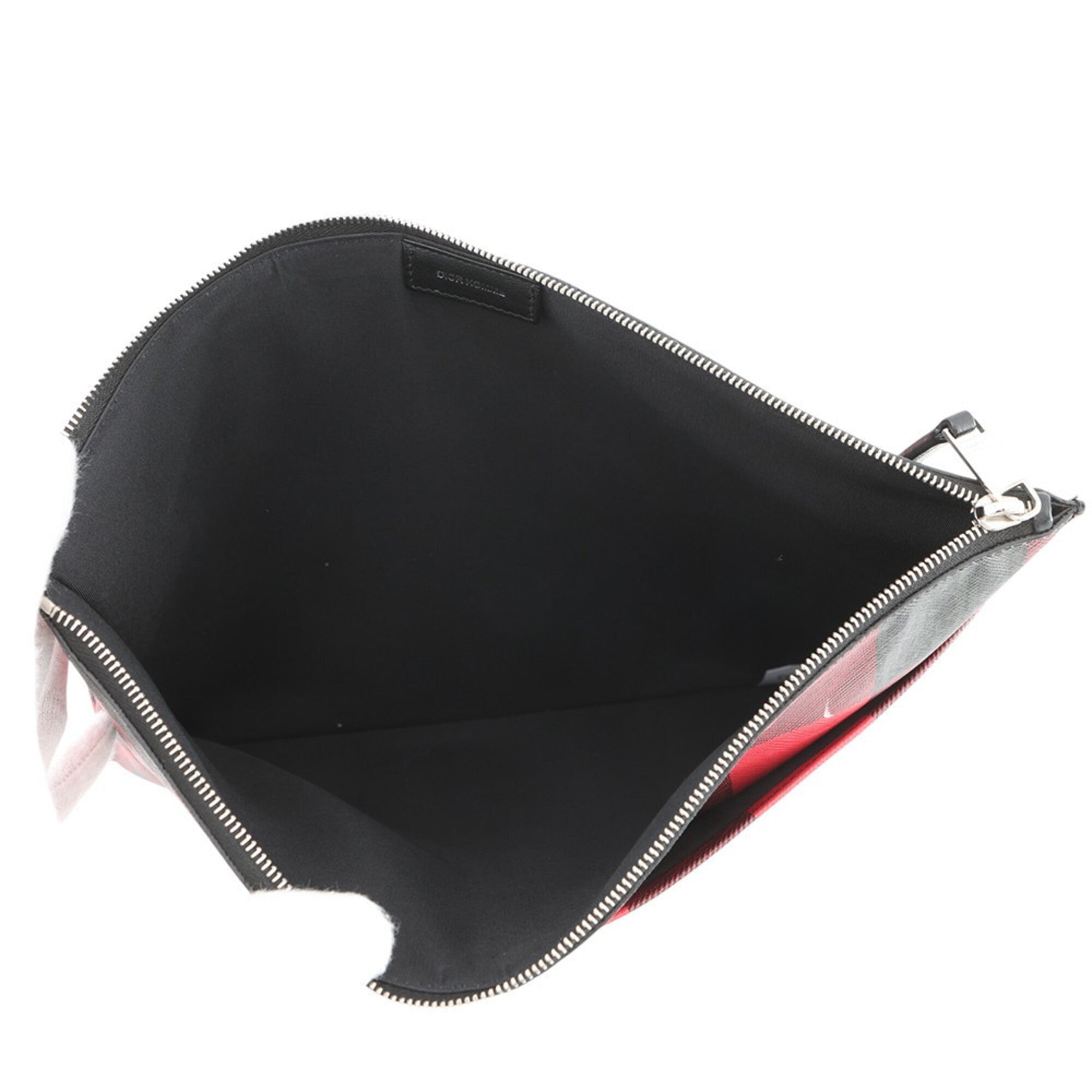 Christian Dior Black Red Color Trotter Clutch Bag Handbag (Pre-Owned)