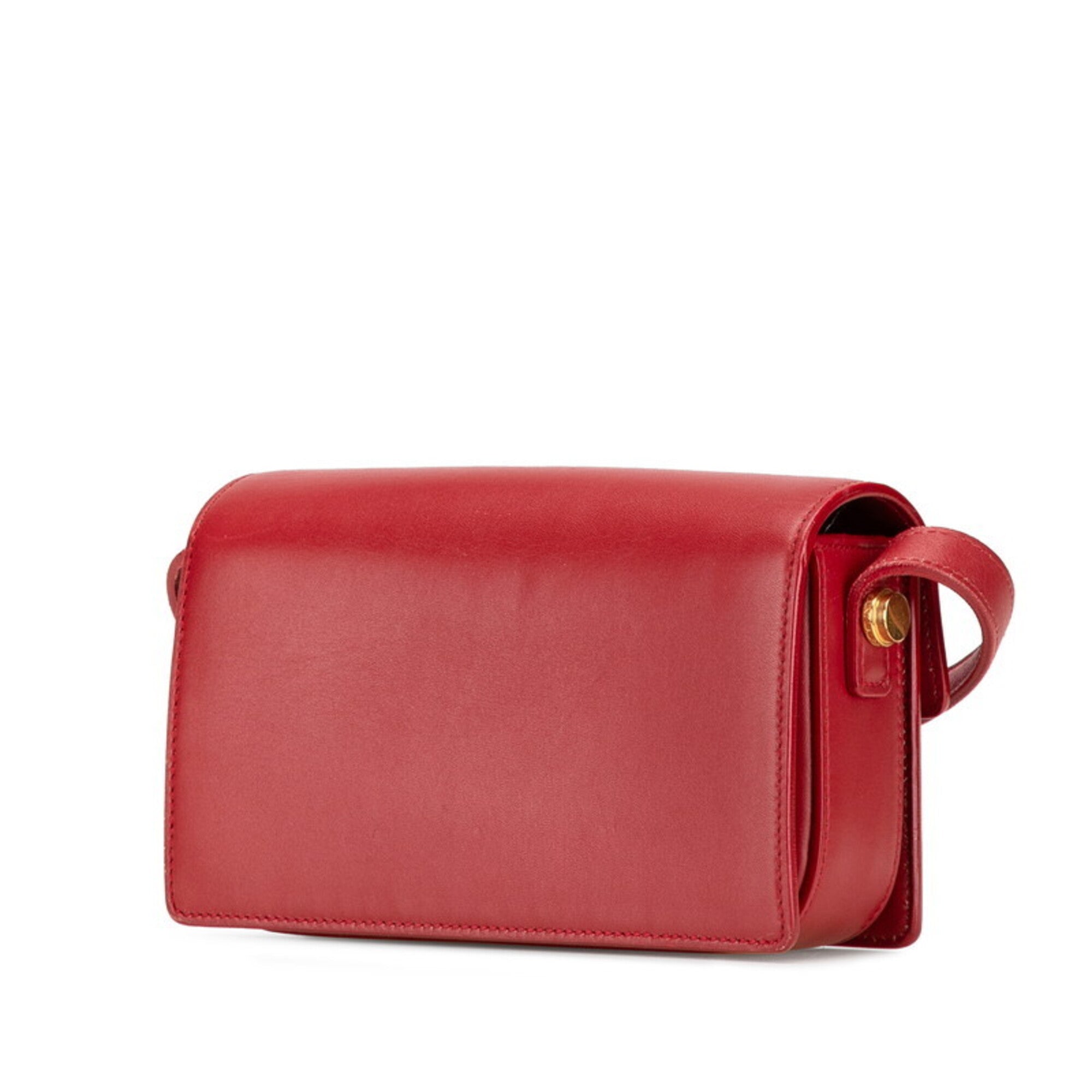Saint Laurent Red Color Leather Shoulder Bag (Pre-Owned)