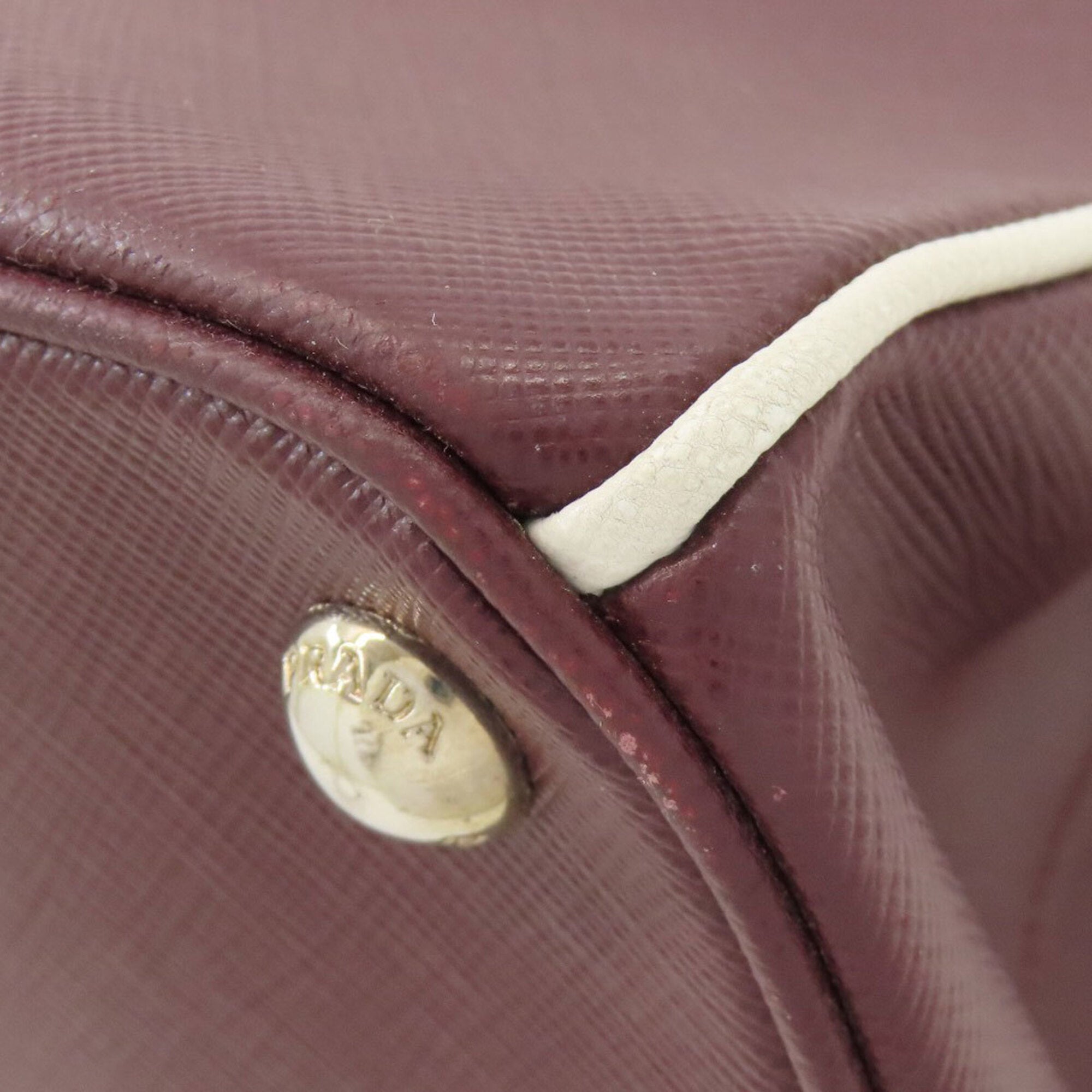 Prada Bordeaux Leather Tote Bag (Pre-Owned)