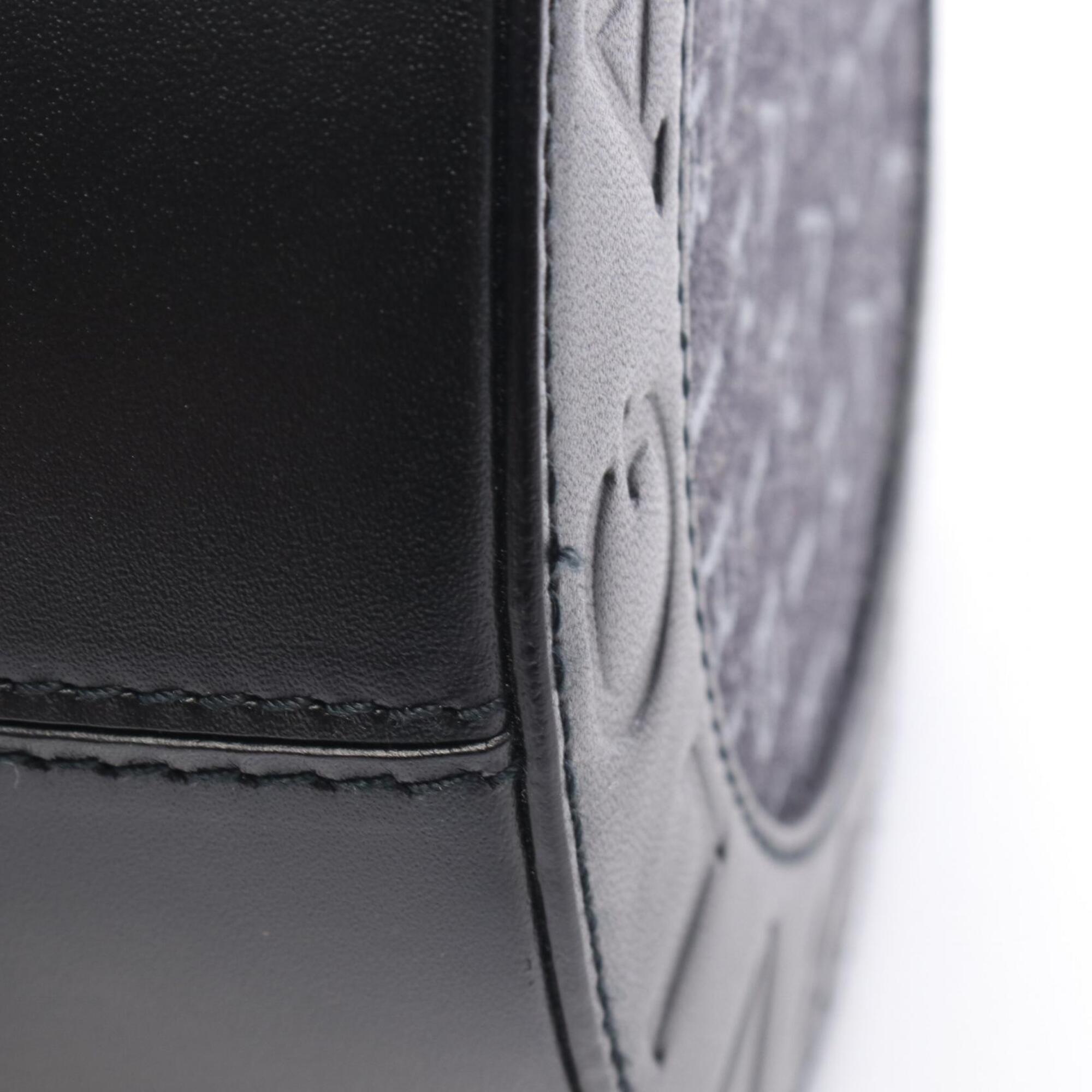 Bvlgari Logomania Black Navy Denim Leather Handbag Shoulder Bag (Pre-Owned)