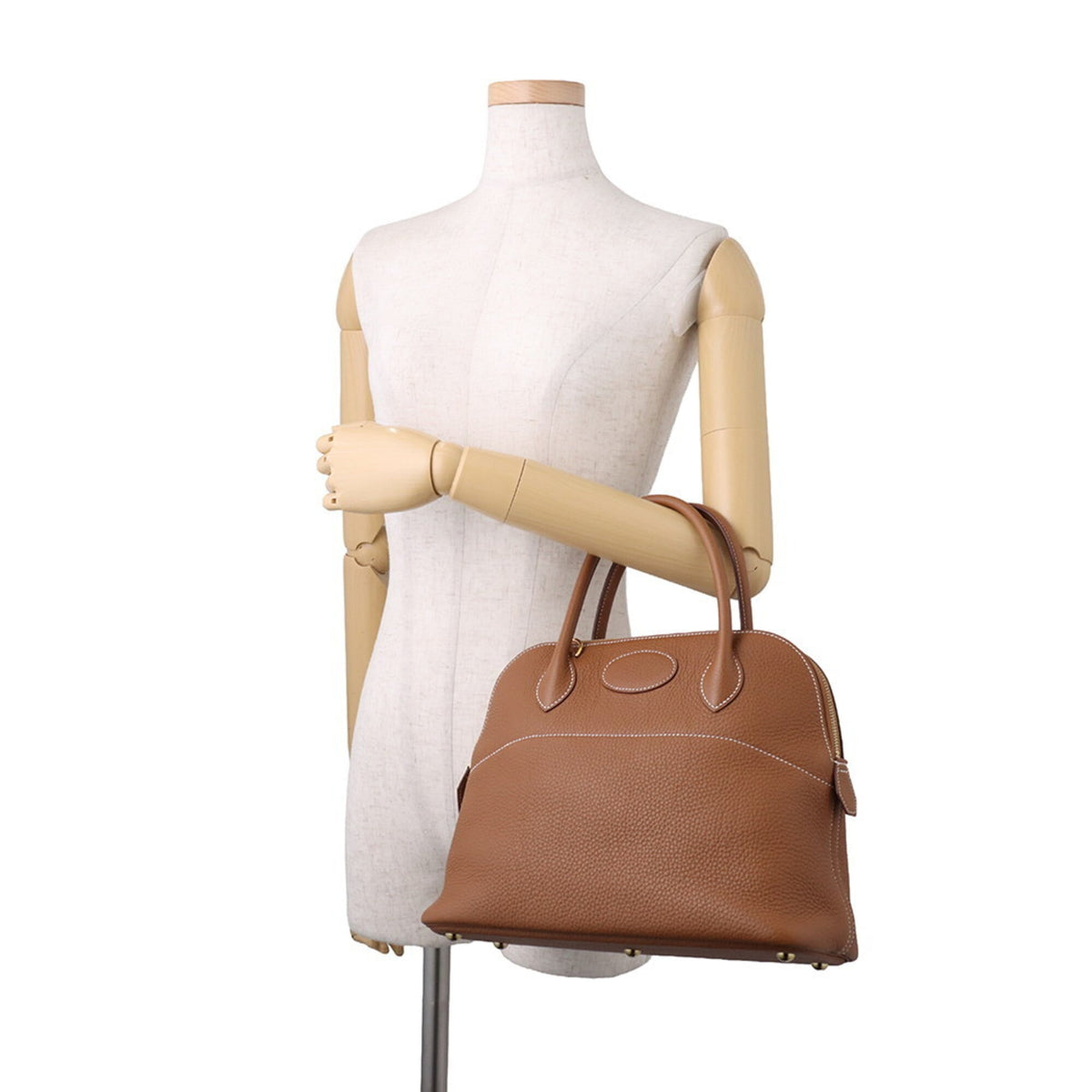 Hermes Gold Taurillon Clemence Leather Handbag Shoulder Bag (Pre-Owned)