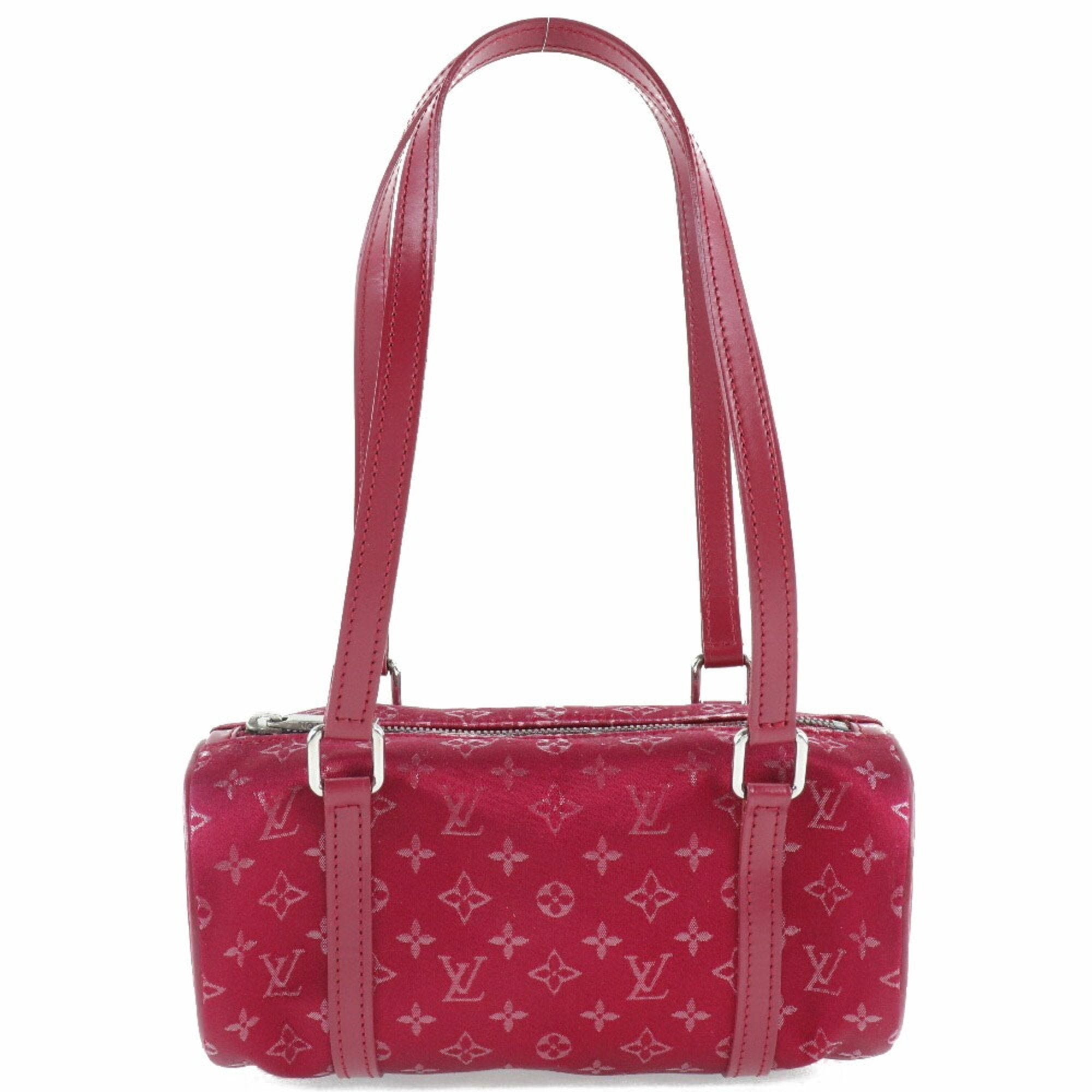 Louis Vuitton Red Color Monogram Satin Handbag (Pre-Owned)