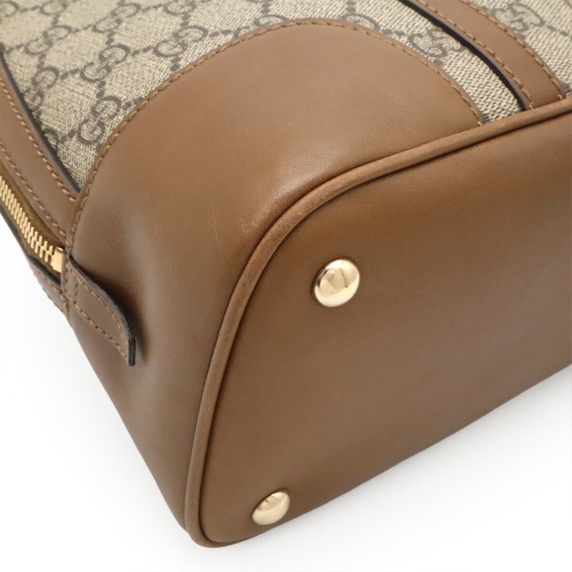 Gucci Beige Brown Gg Supreme Canvas Handbag Shoulder Bag (Pre-Owned)
